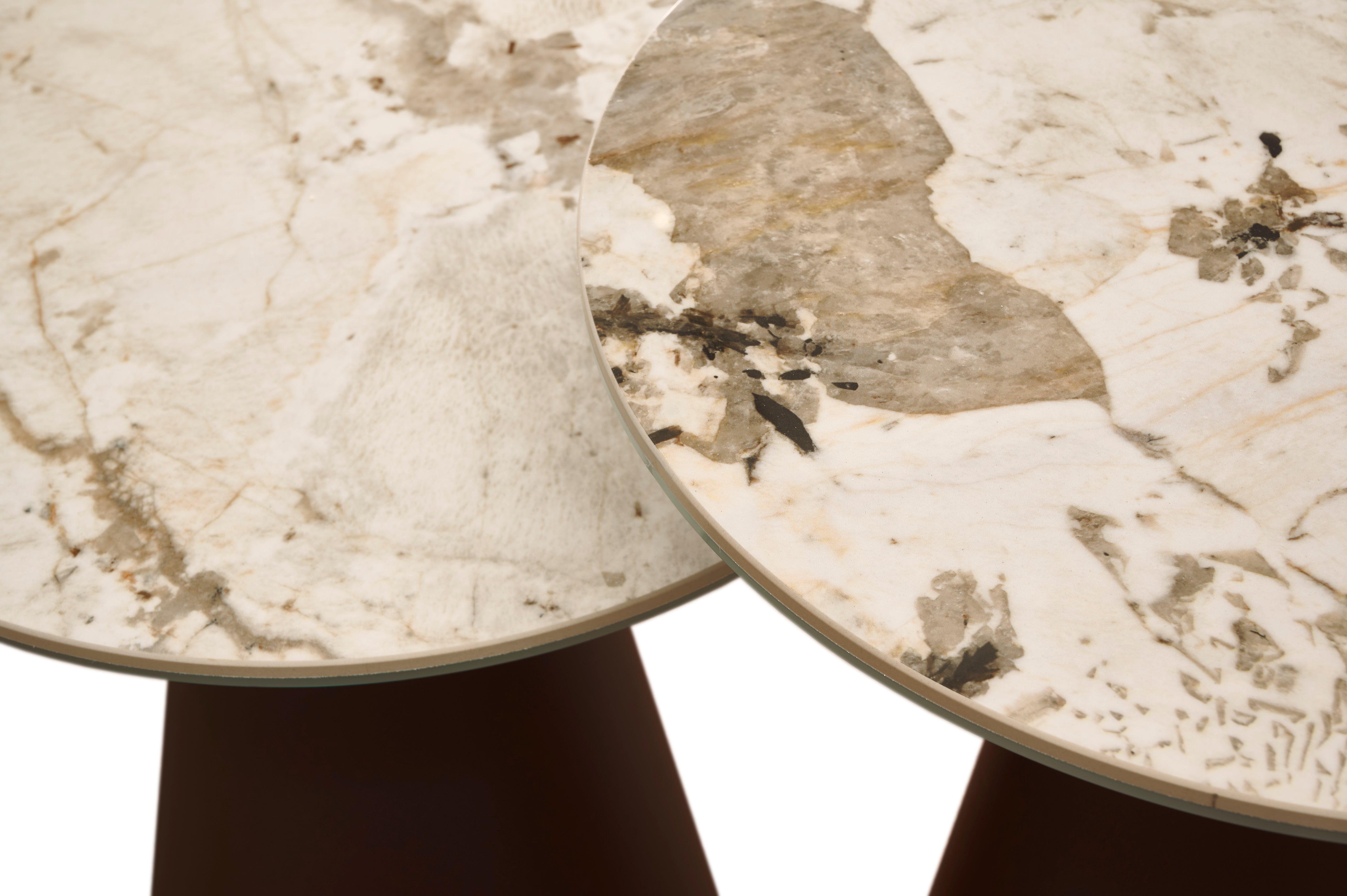 FUNGHI brown quartz sintered stone coffee table