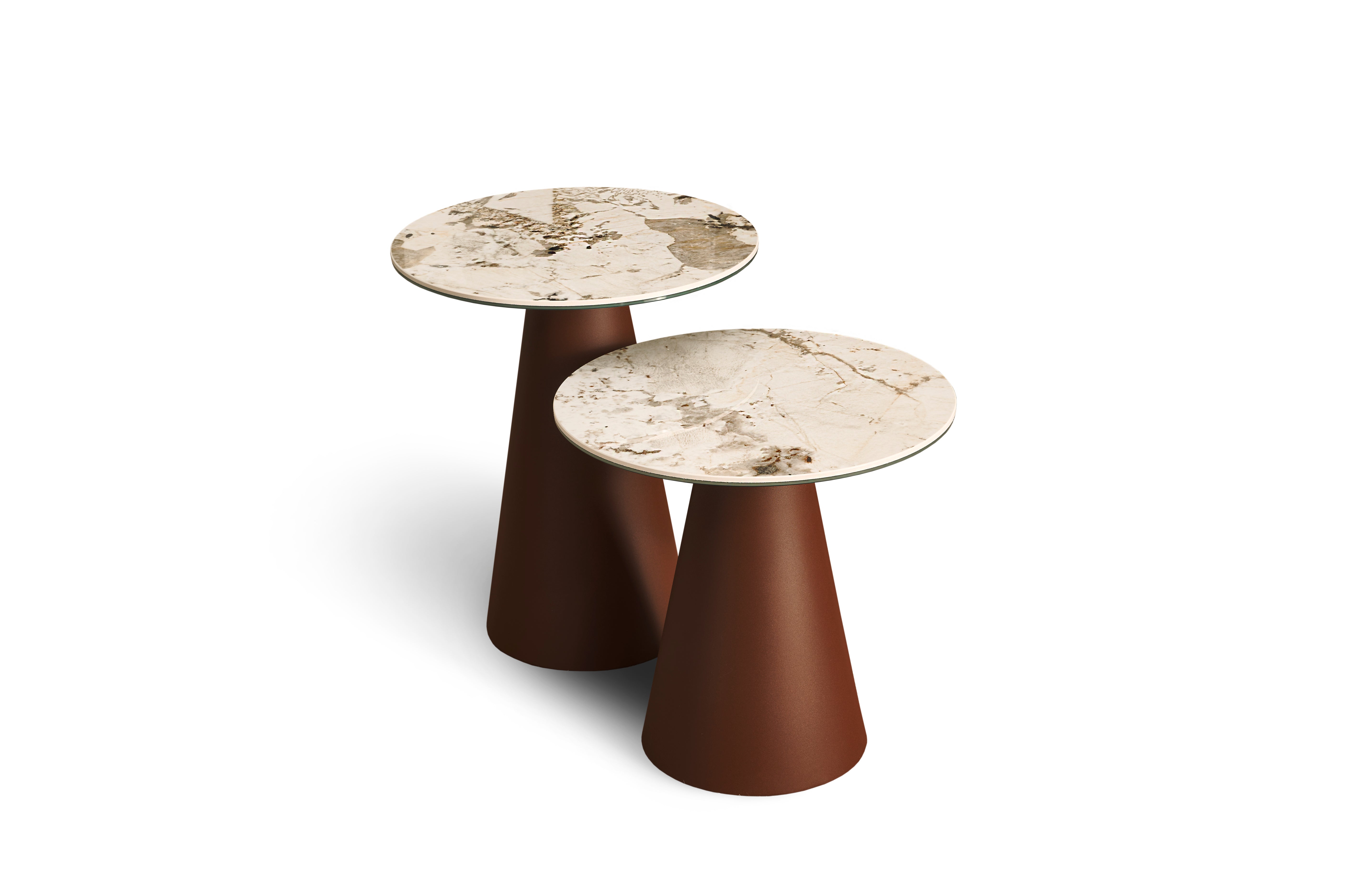 FUNGHI brown quartz sintered stone coffee table