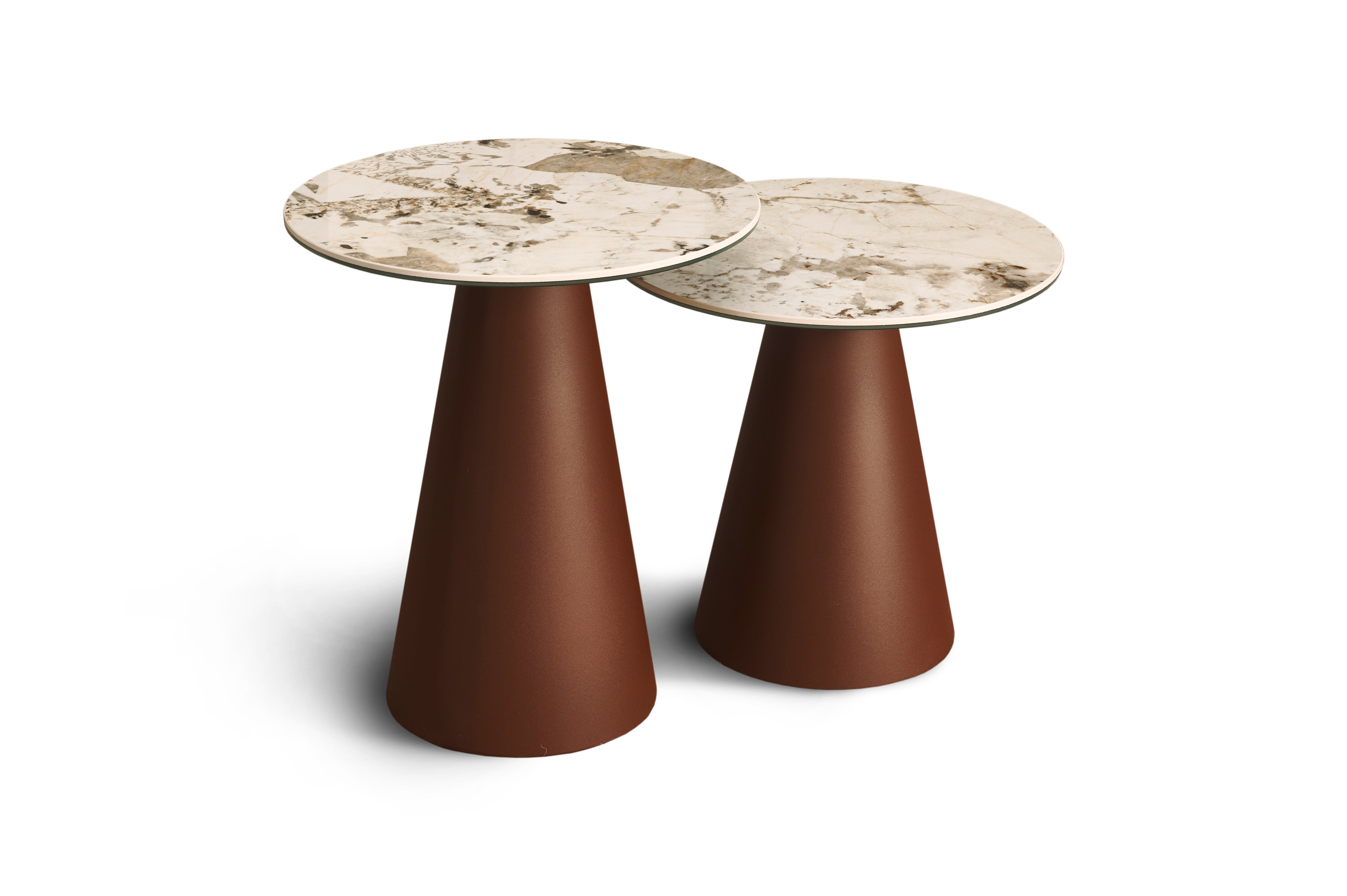 FUNGHI brown quartz sintered stone coffee table