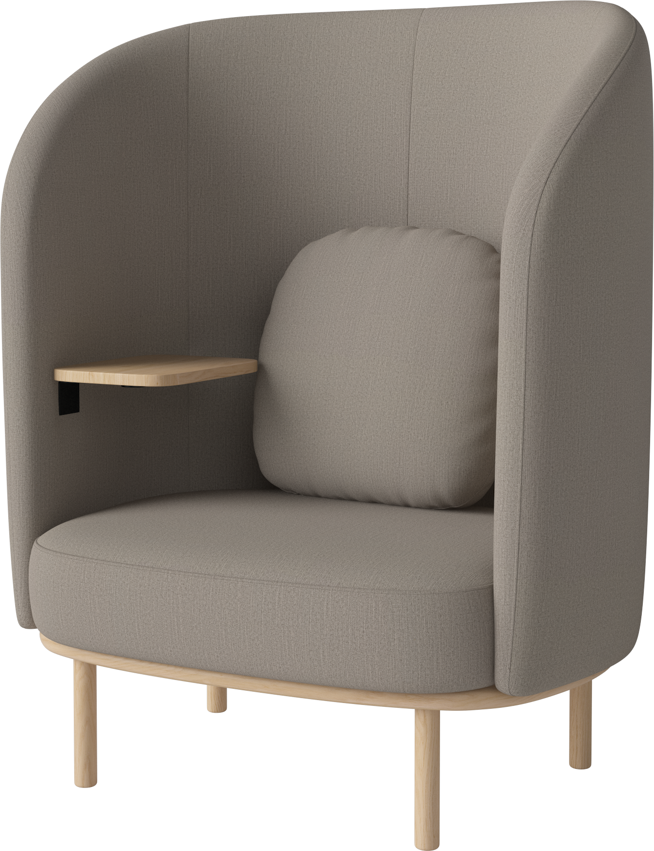 Fotel so stolíkom FUUGA NESTING základňa z bieleného dubového dreva