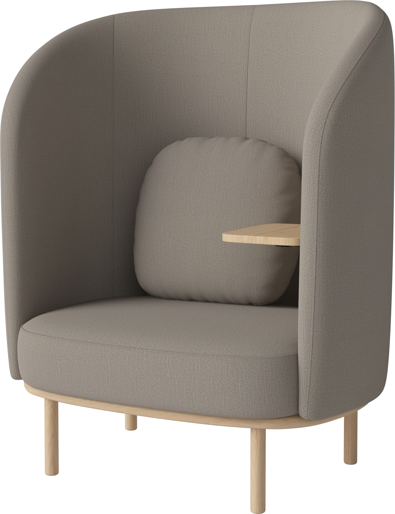 Fotel so stolíkom FUUGA NESTING základňa z bieleného dubového dreva