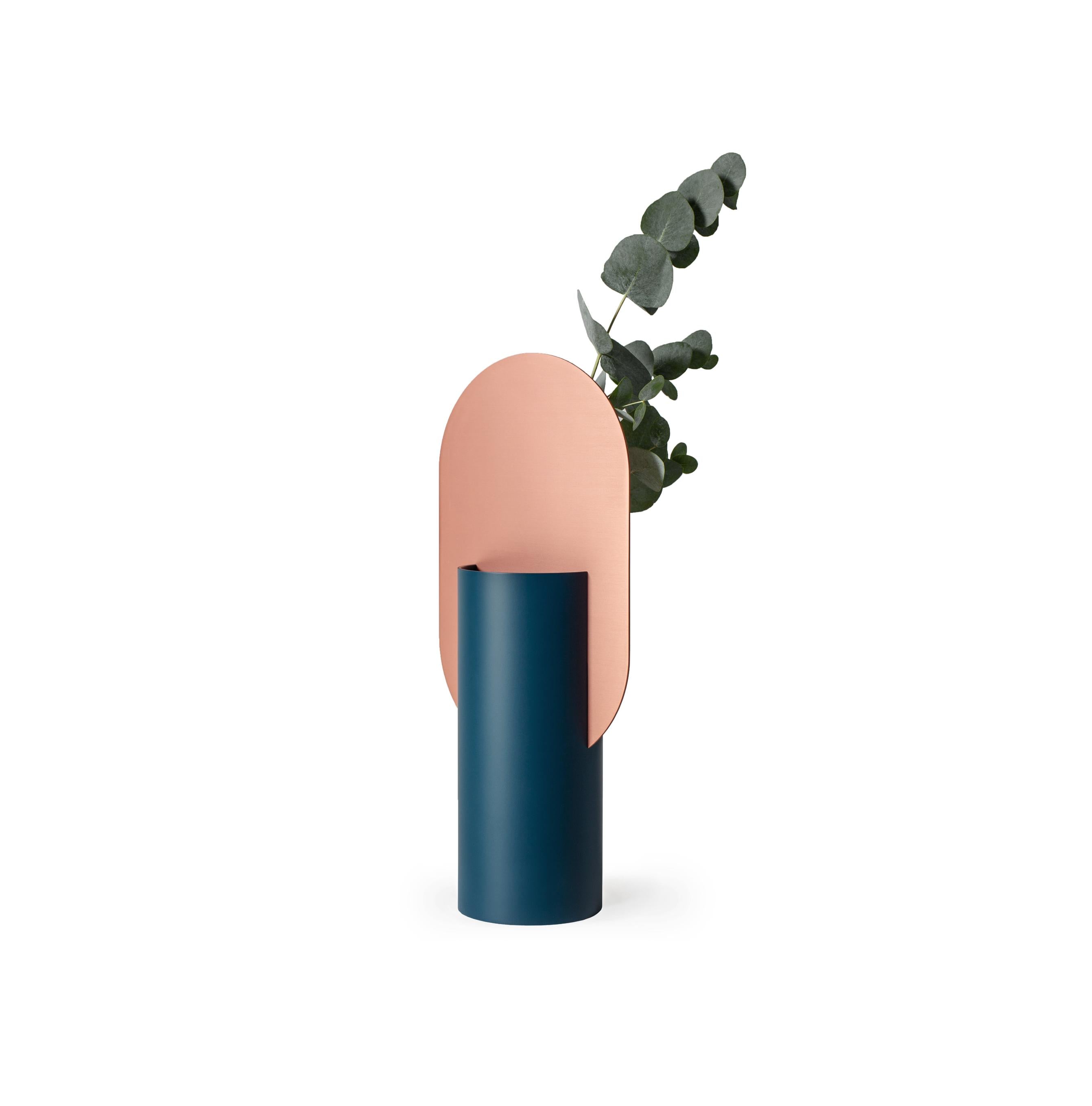 GENKE vase blue with copper