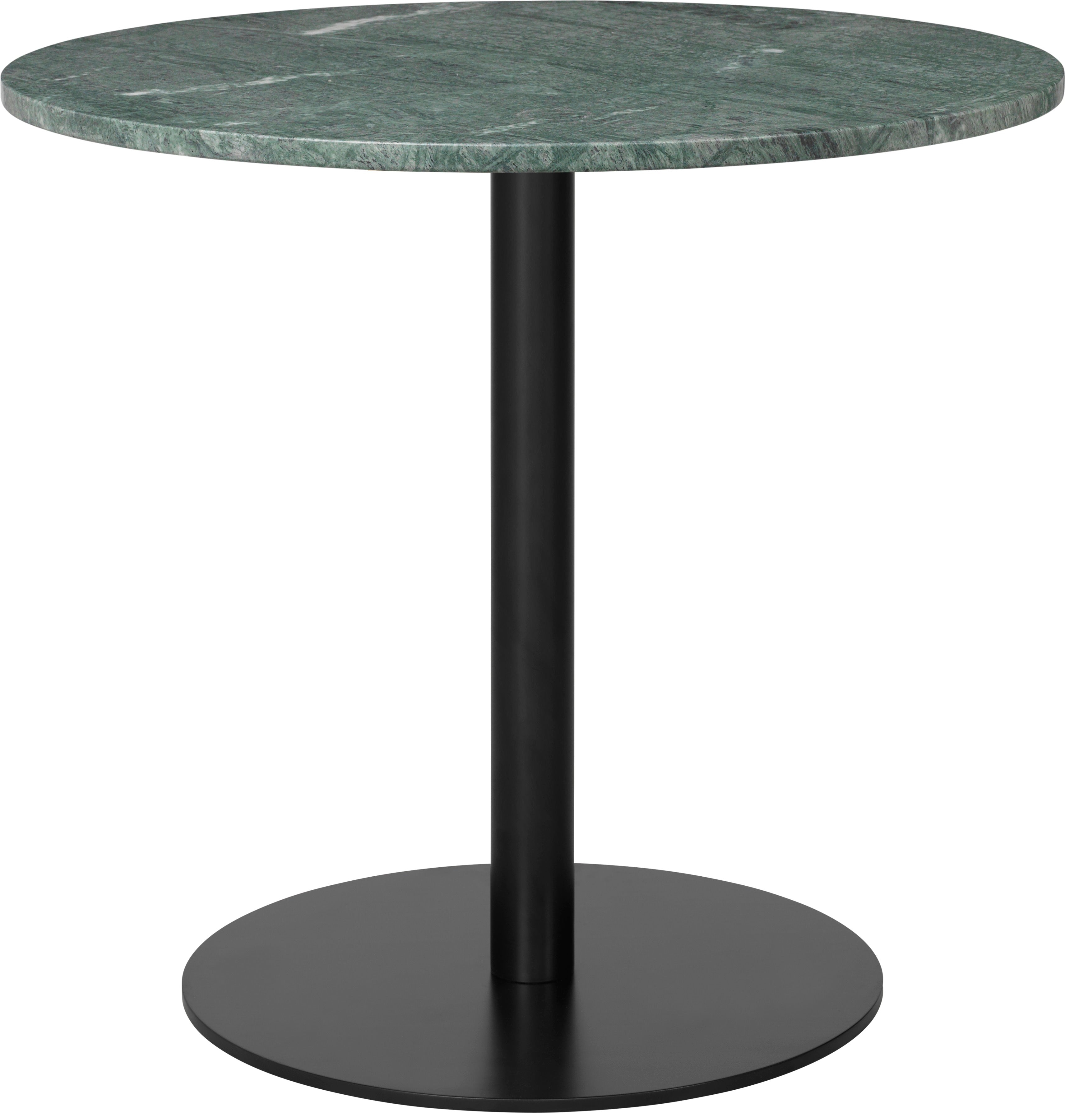 Round table 1.0 green marble with black base