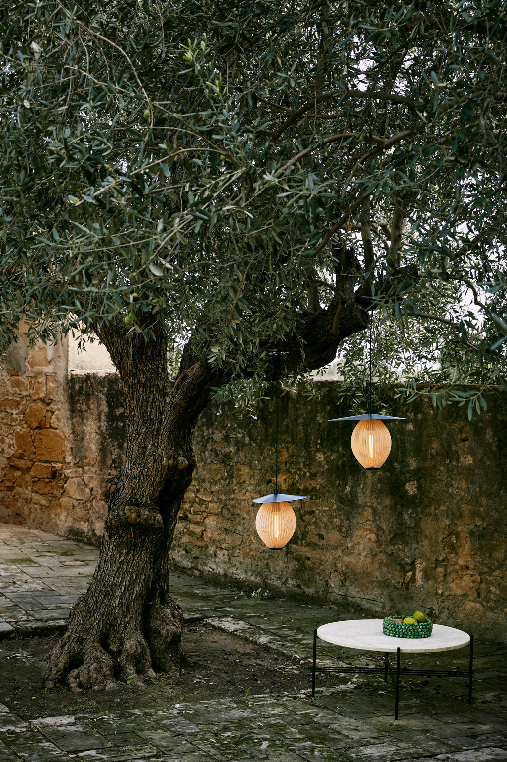 Lampa wisząca zewnętrzna SATELLITE musztardowy