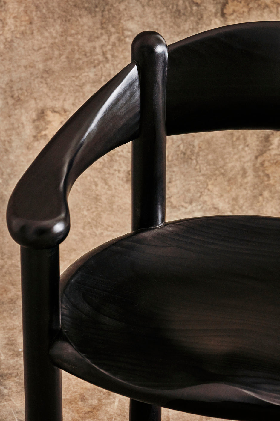 DAUMILLER Armchair with Armrests Black Pine Wood