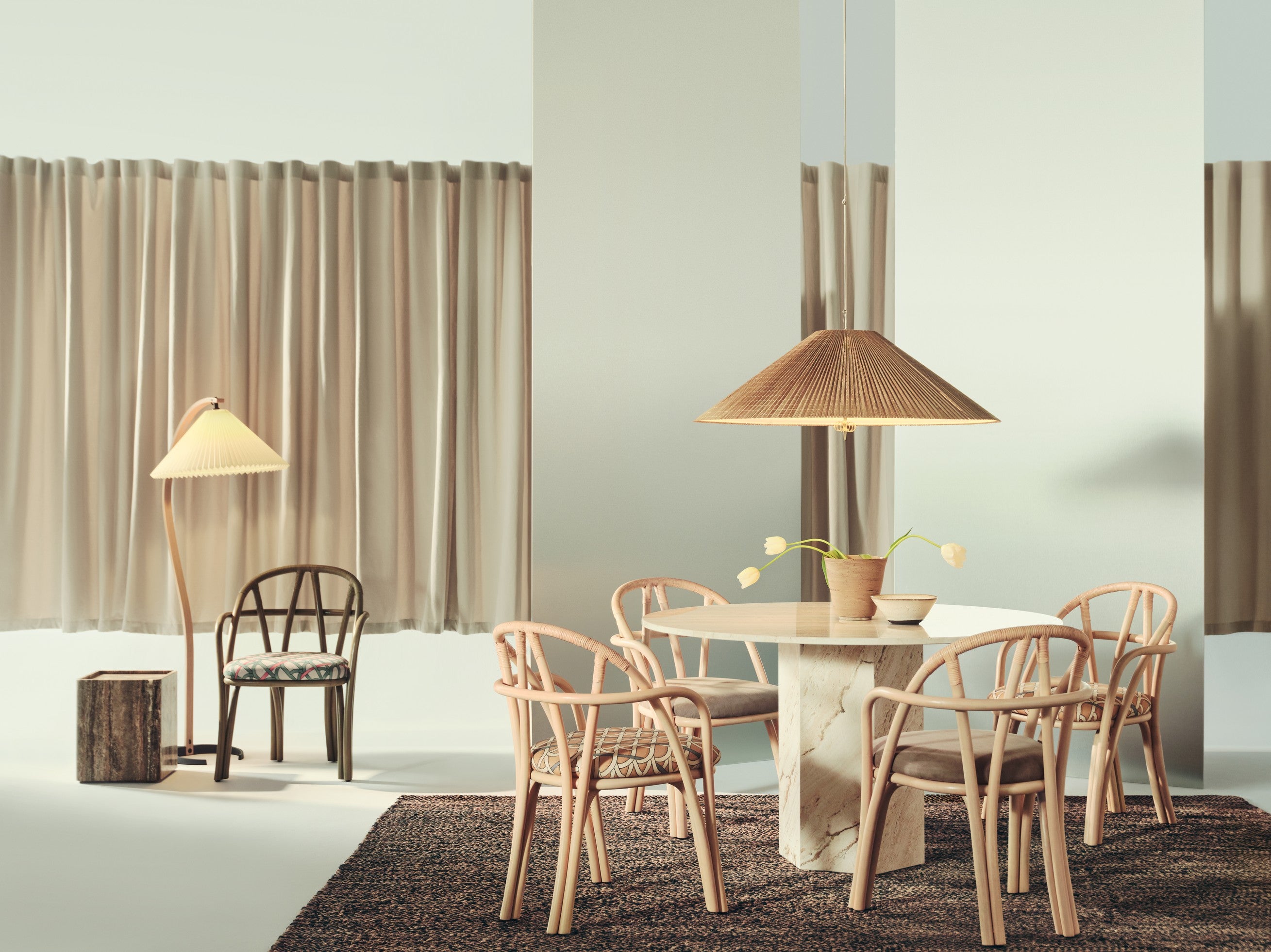 PIETRA gray travertine side table