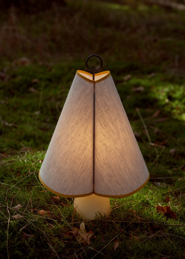 Portable lamp HORNBÆK white with yellow finish
