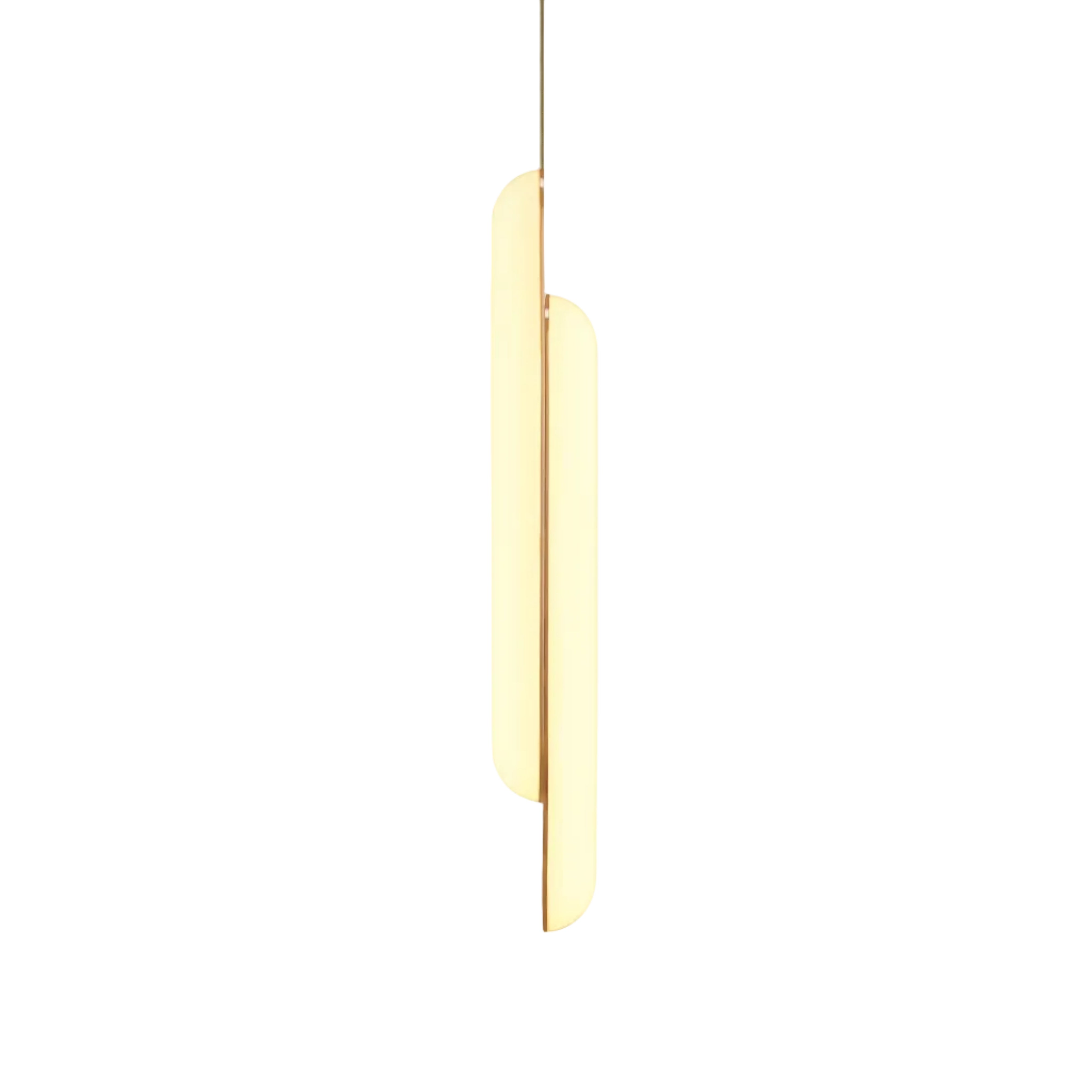 Lampa visiacá vertikálna GEMINI s opálovým tienidlo a mosadzou