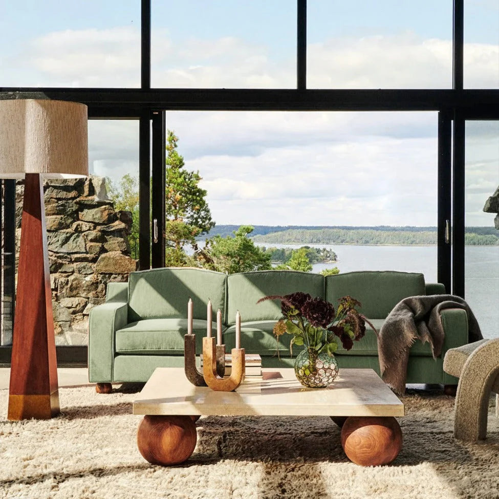 LOLA green velvet sofa