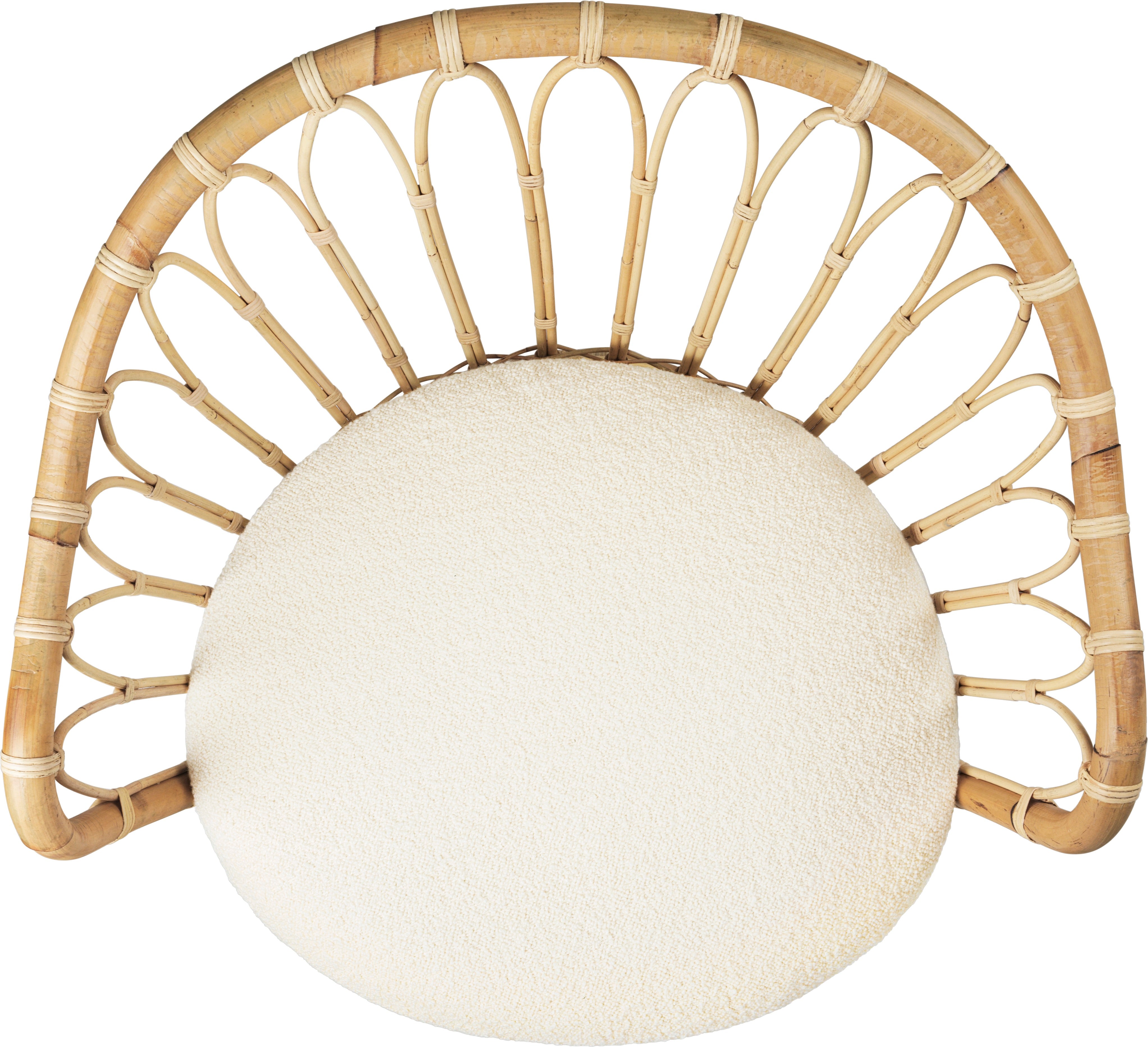 Fotel GRACE čalúnený s ratanovým podstavcom