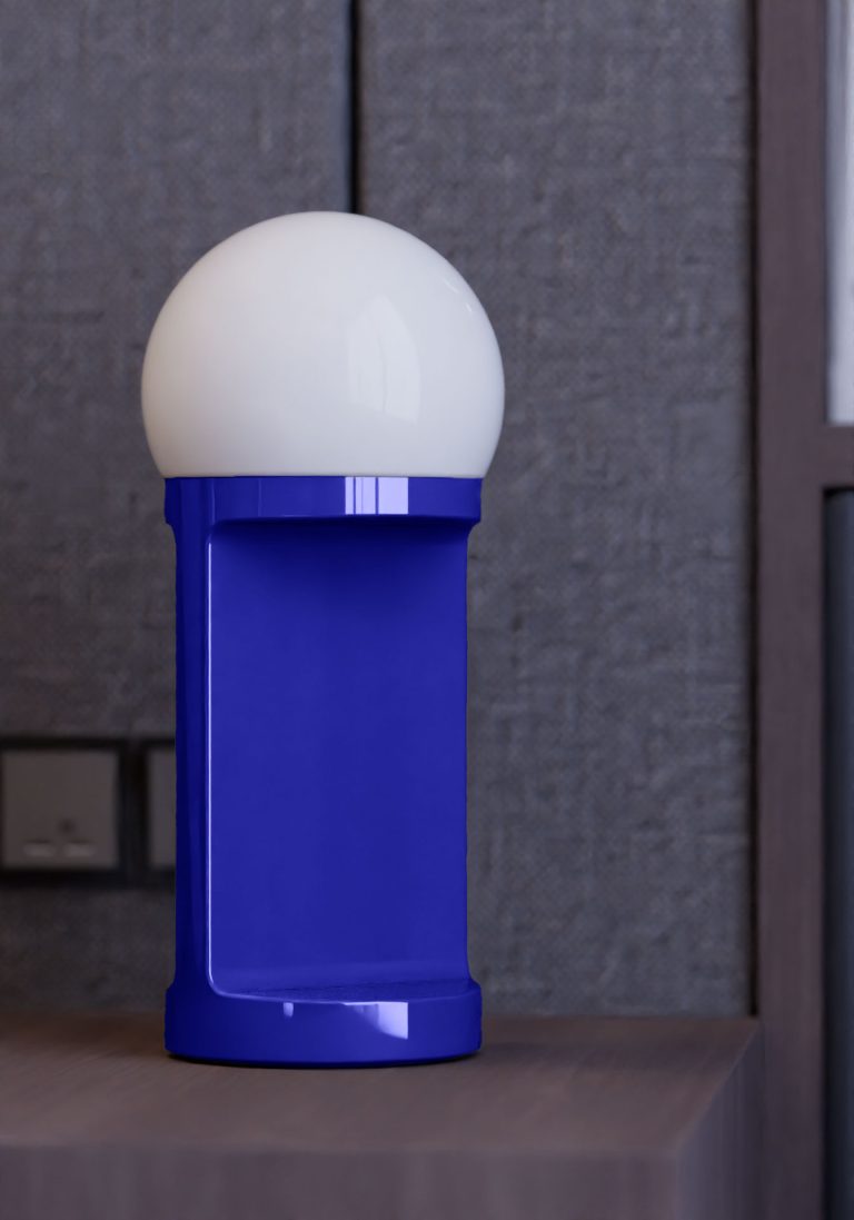 Keramická stolná lampa HABEA kobaltová