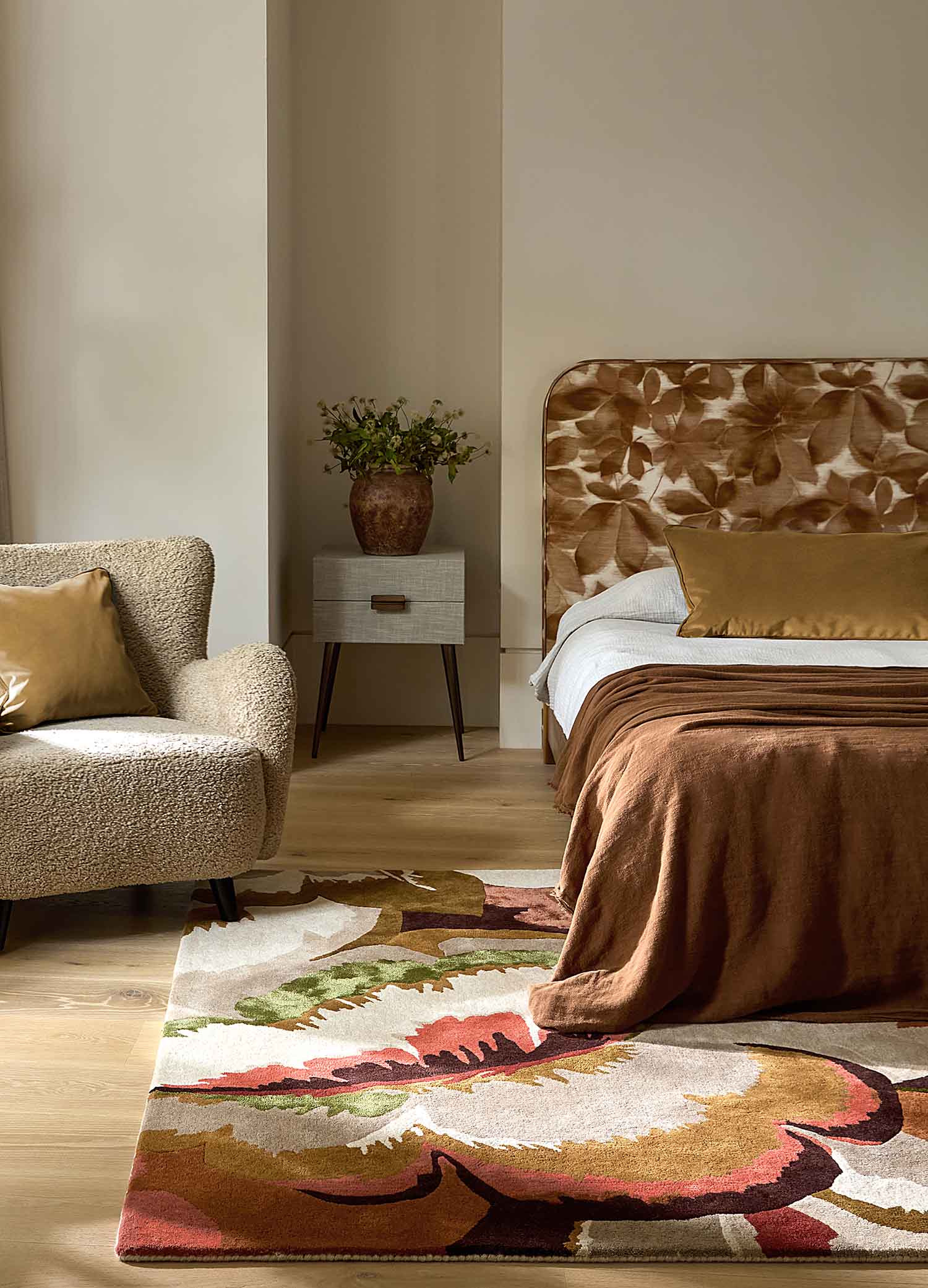 Calathea rug Amber Brazilian Rosewood beige-brown