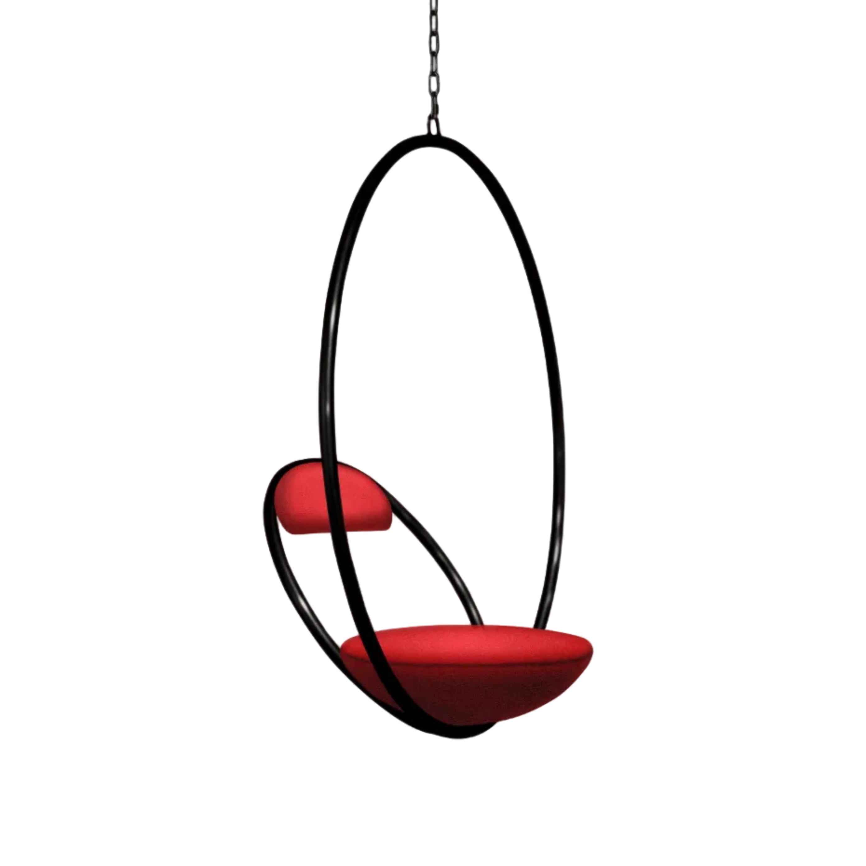 HANGING HOOP červené s čiernym povrchom závesné kreslo