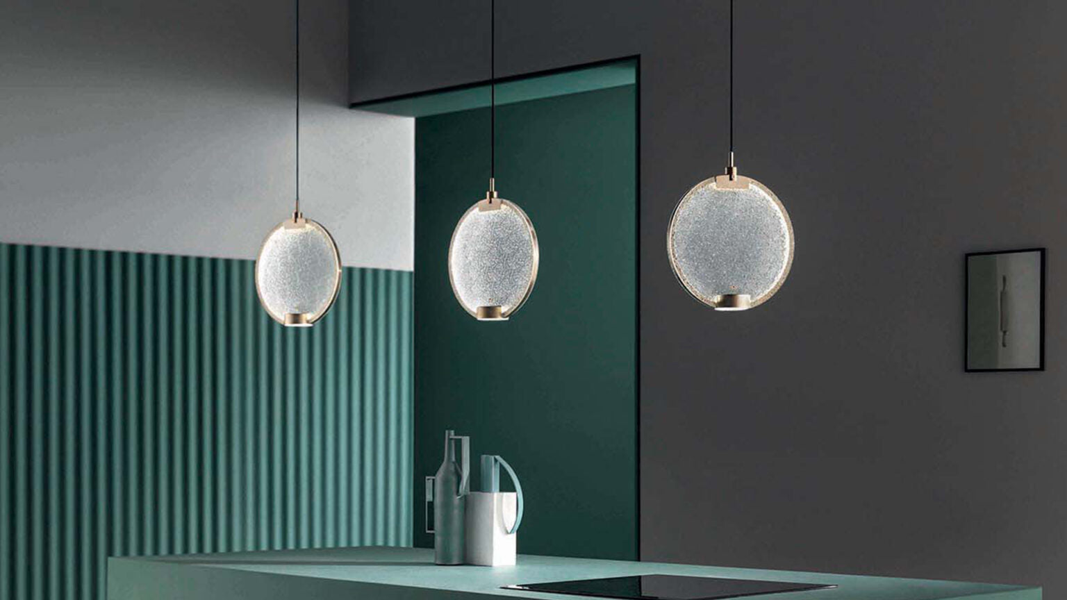 Závesná lampa HORO S1 brúsený mosadz