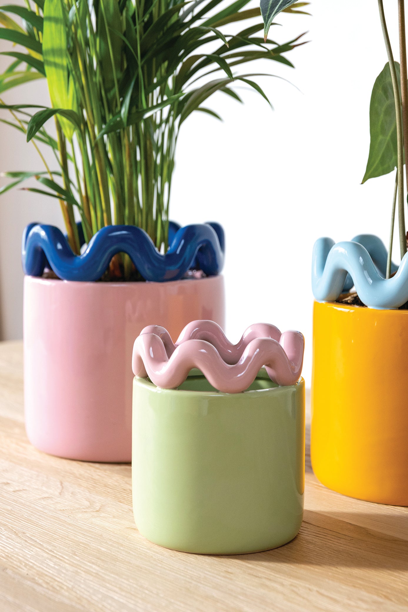 Kvetináč SWAY zelený s ružovým