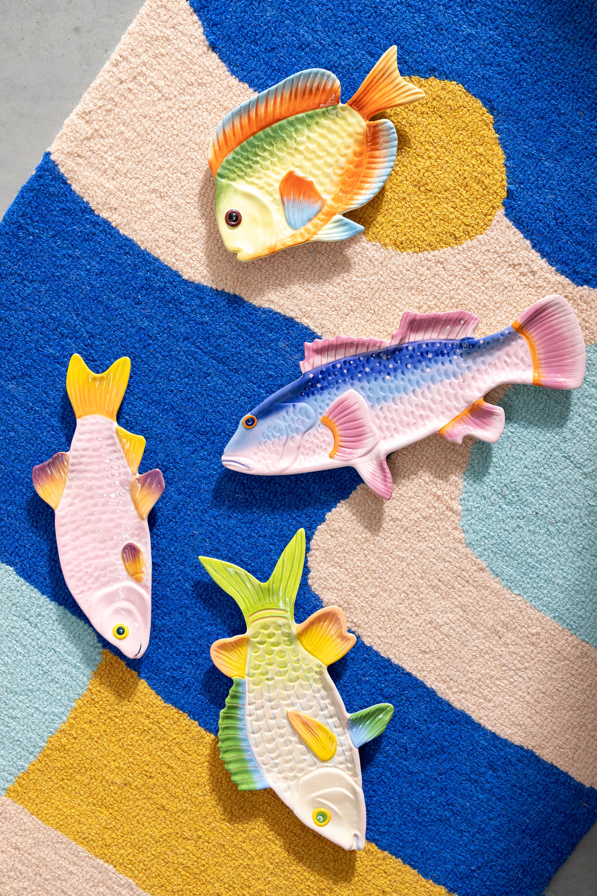 Rybársky tanier PERCH ružový s modrým