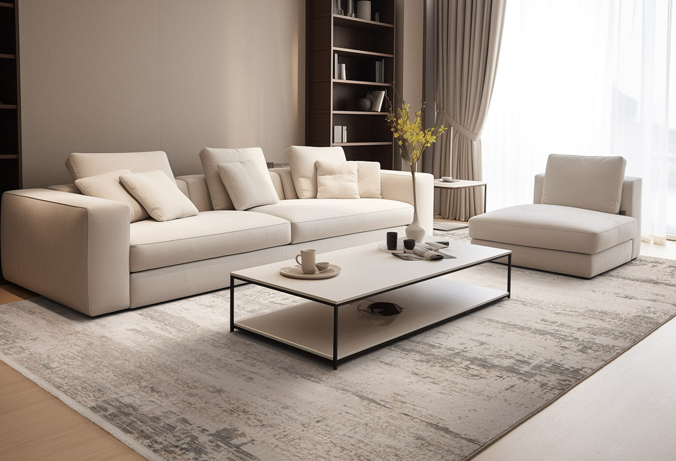 Beige Fields rug beige