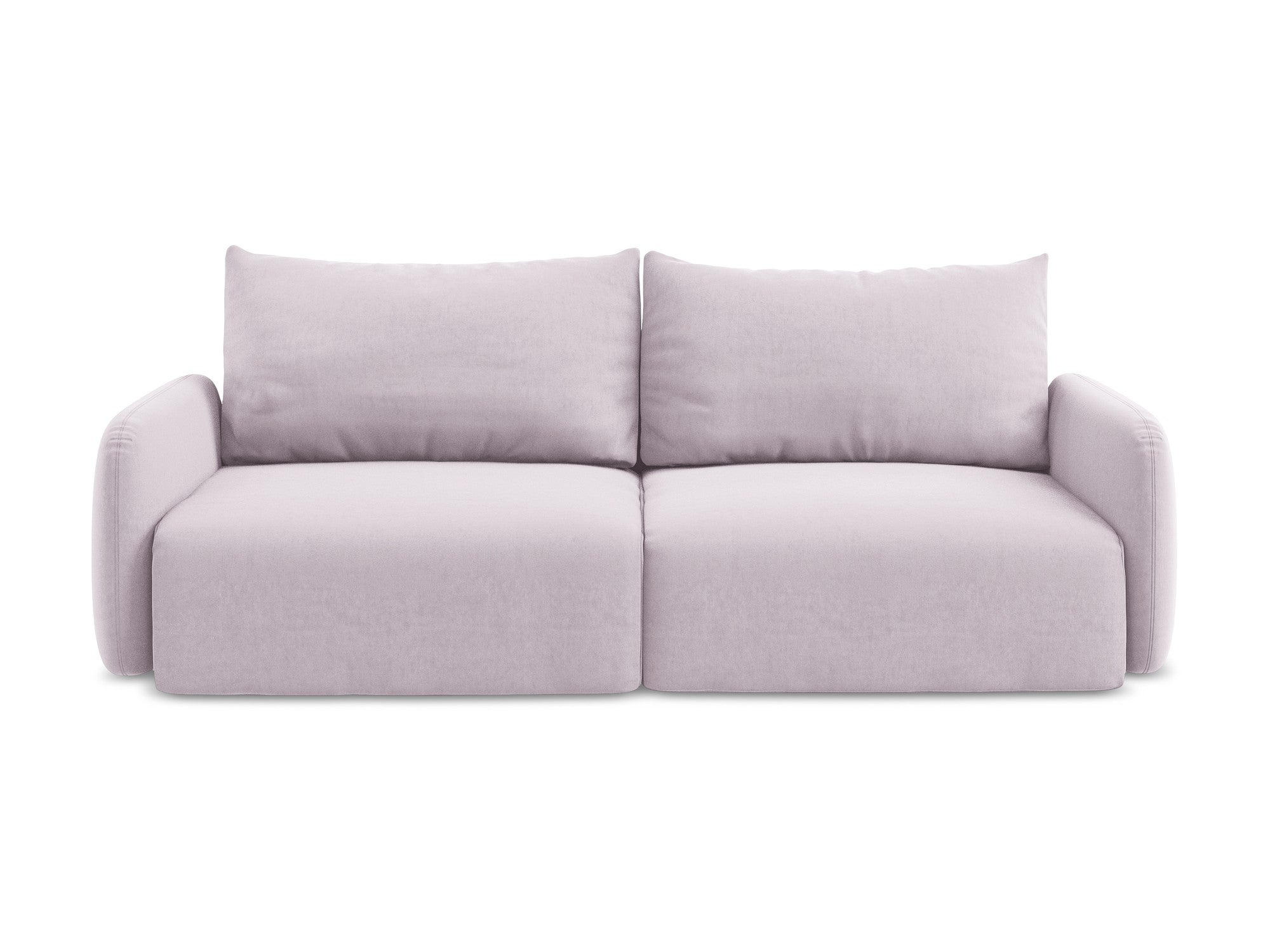 Sofa z jemného velúru pre 3 osoby s funkciou spania KALENA levanduľová