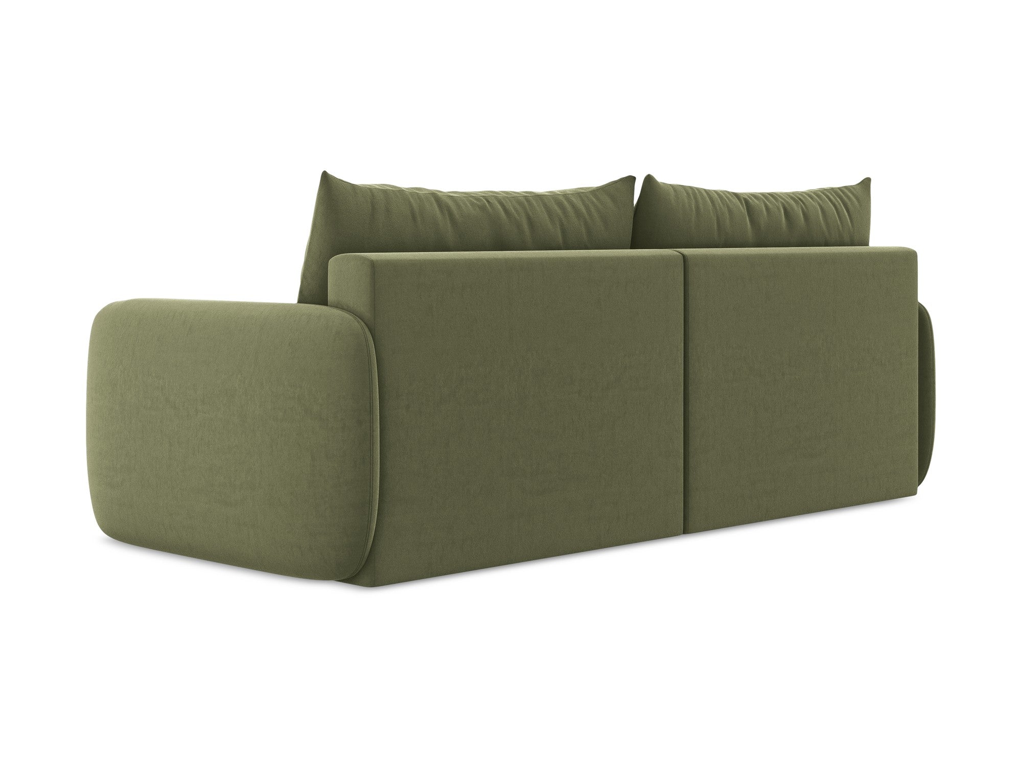 Olive Green Velvet 3-Seater Sofa with Sleeping Function KALENA