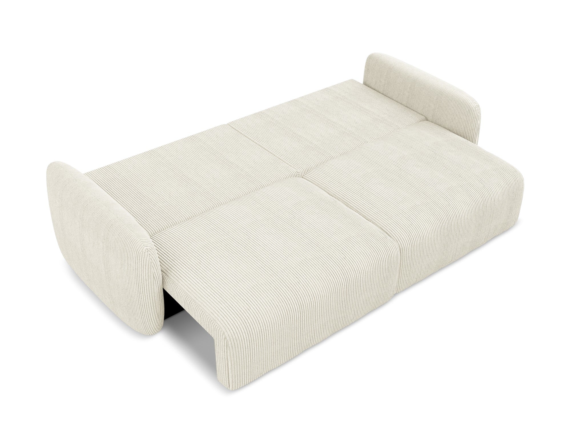 3-Seater Sofa with Sleeping Function KALENA Light Beige Corduroy