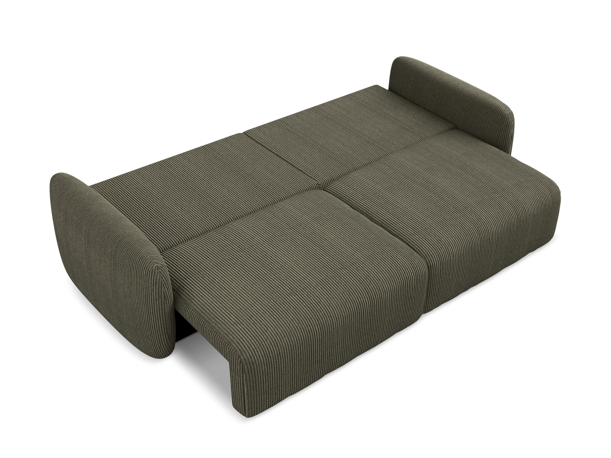3-Seater Sofa with Sleeping Function KALENA Olive Corduroy