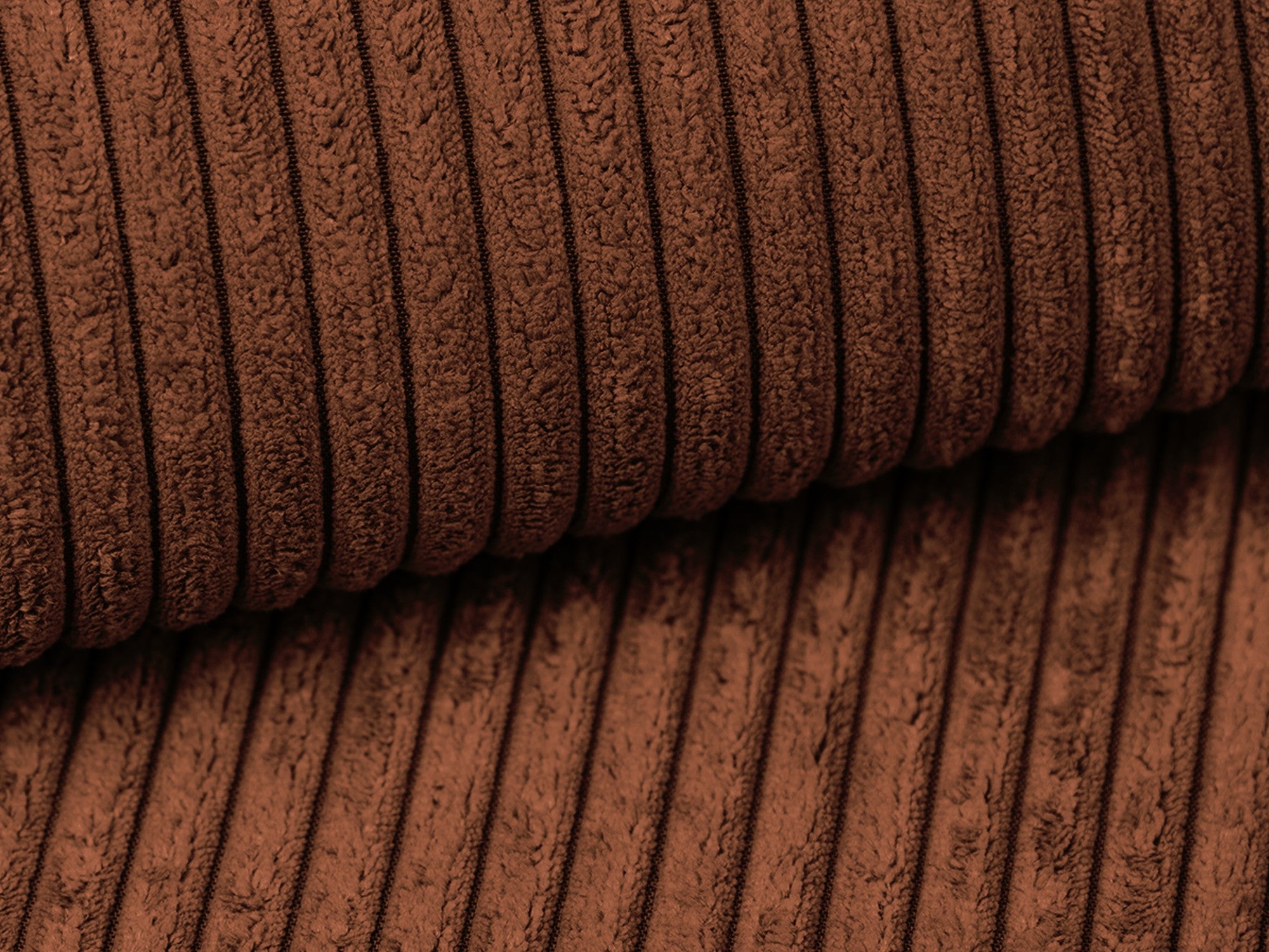 3-Seater Sofa with Sleeping Function KALENA Terracotta Corduroy