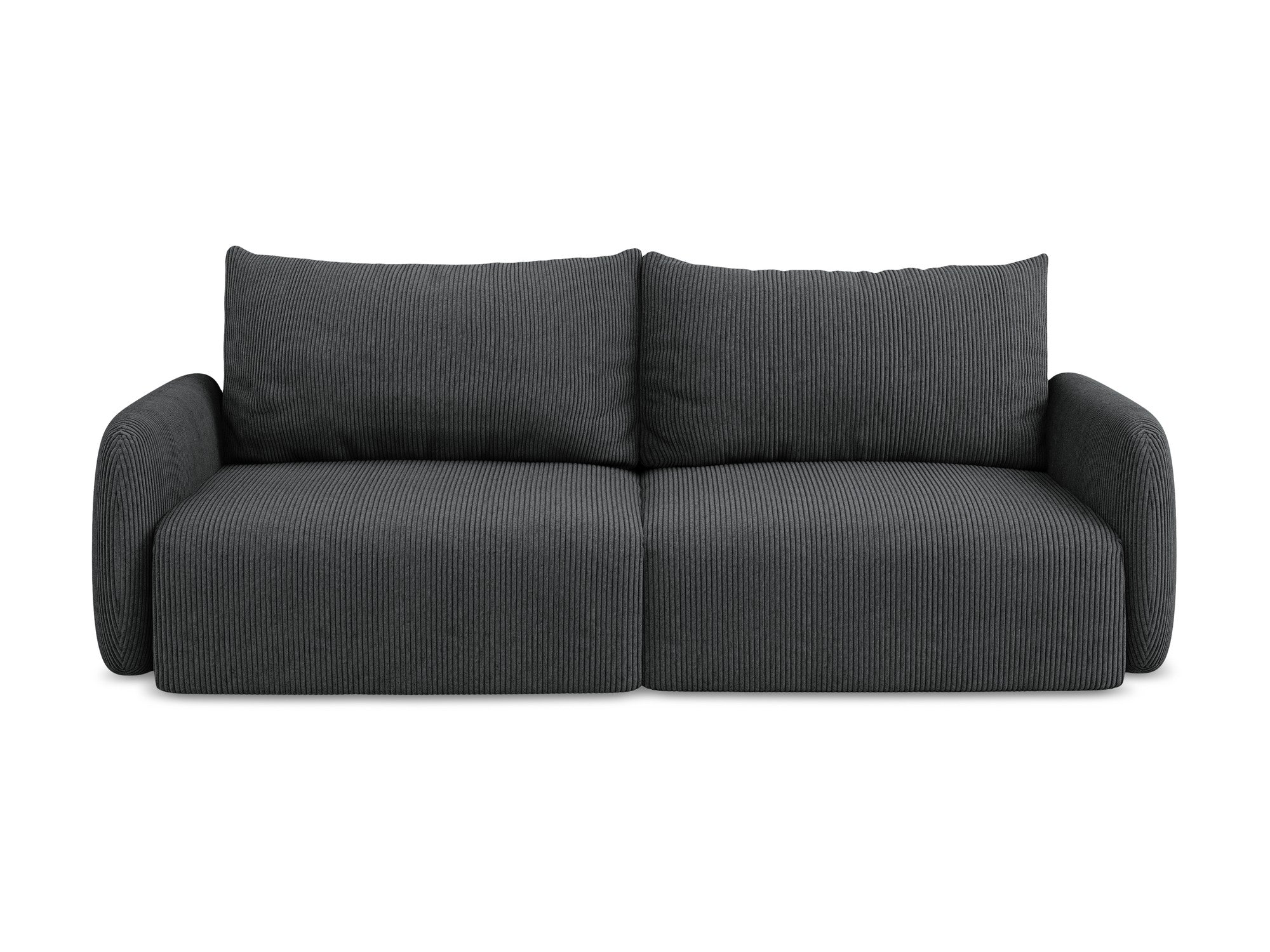3-Seater Sofa with Sleeping Function KALENA Dark Gray Corduroy
