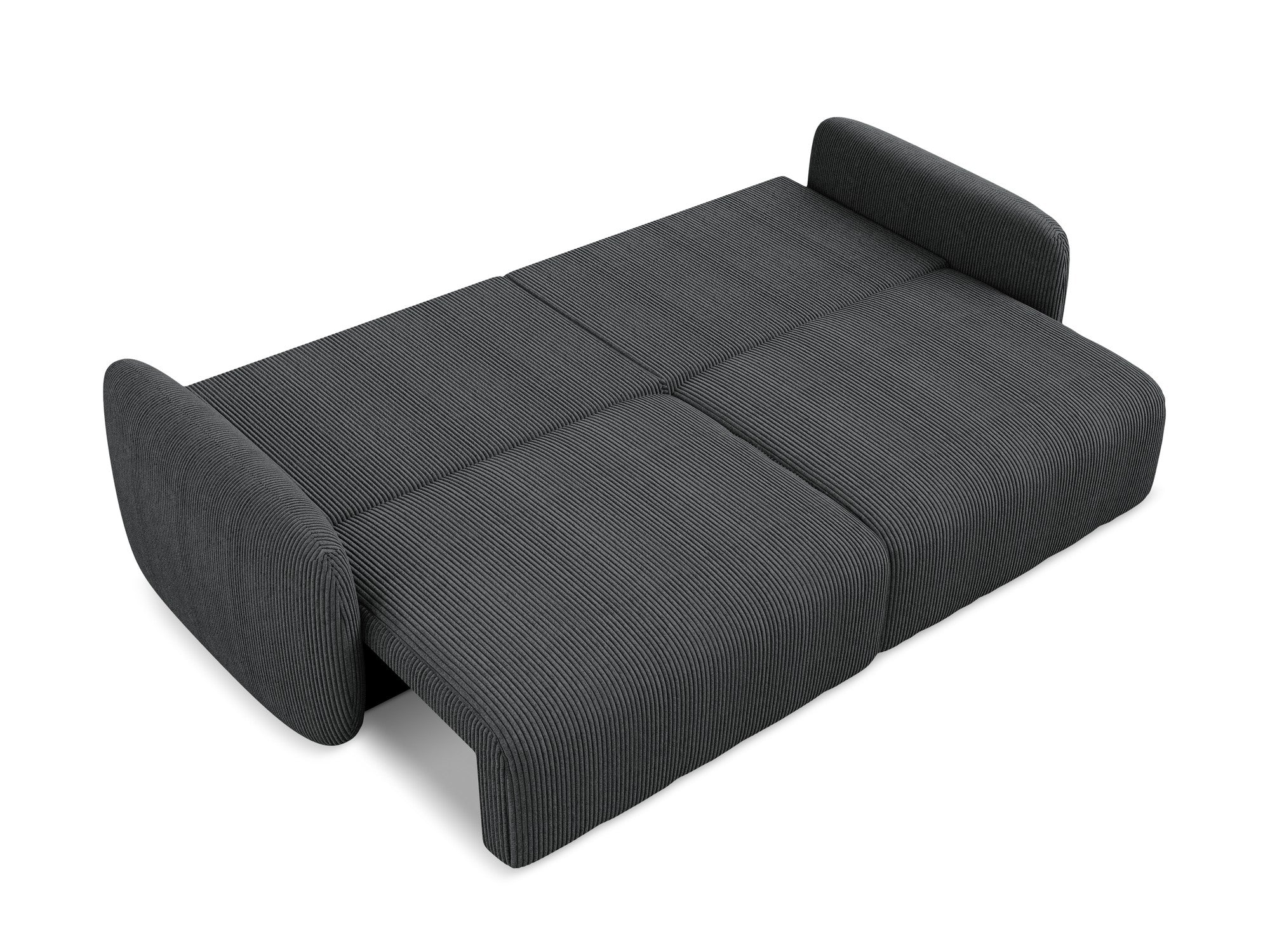 3-Seater Sofa with Sleeping Function KALENA Dark Gray Corduroy