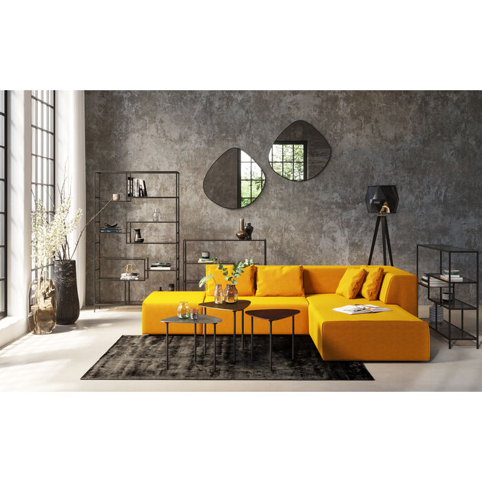 Console with shelves black loft
