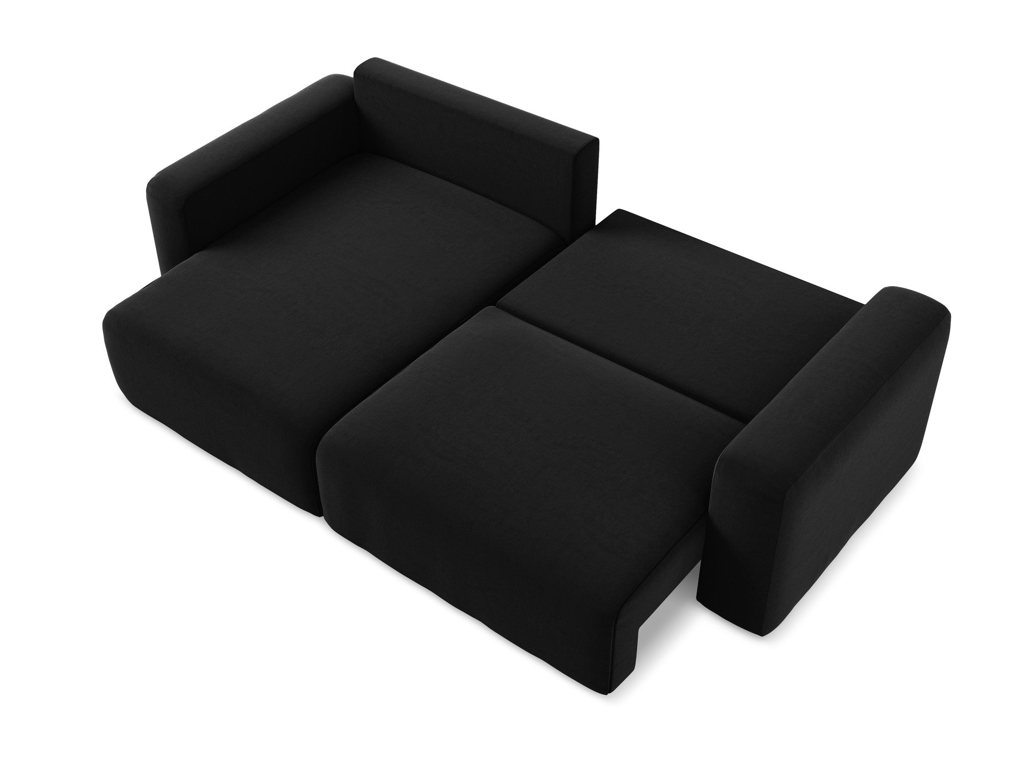 Left-sided velvet corner sofa bed KONA black
