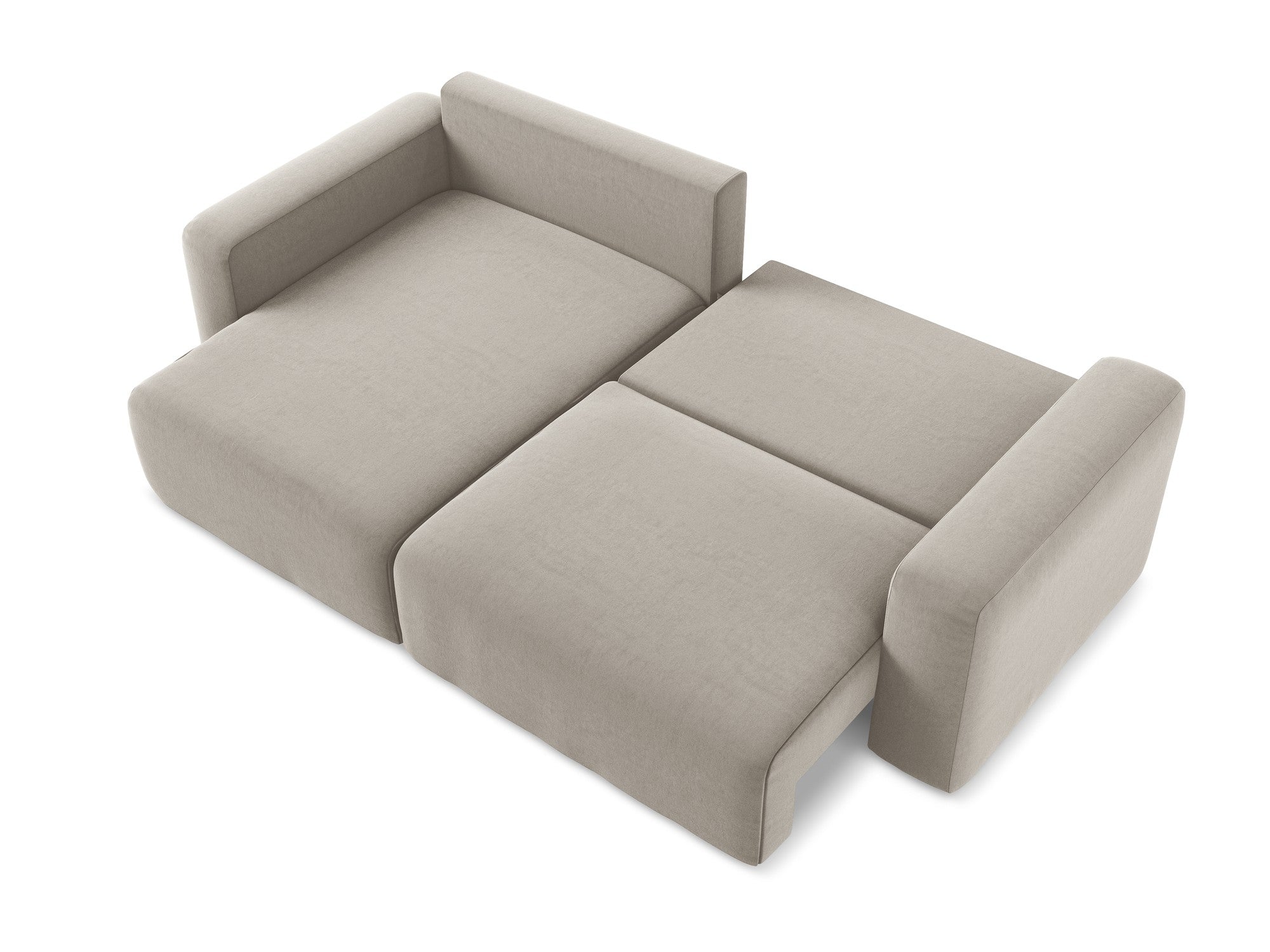 Left-facing velvet corner sofa bed KONA taupe