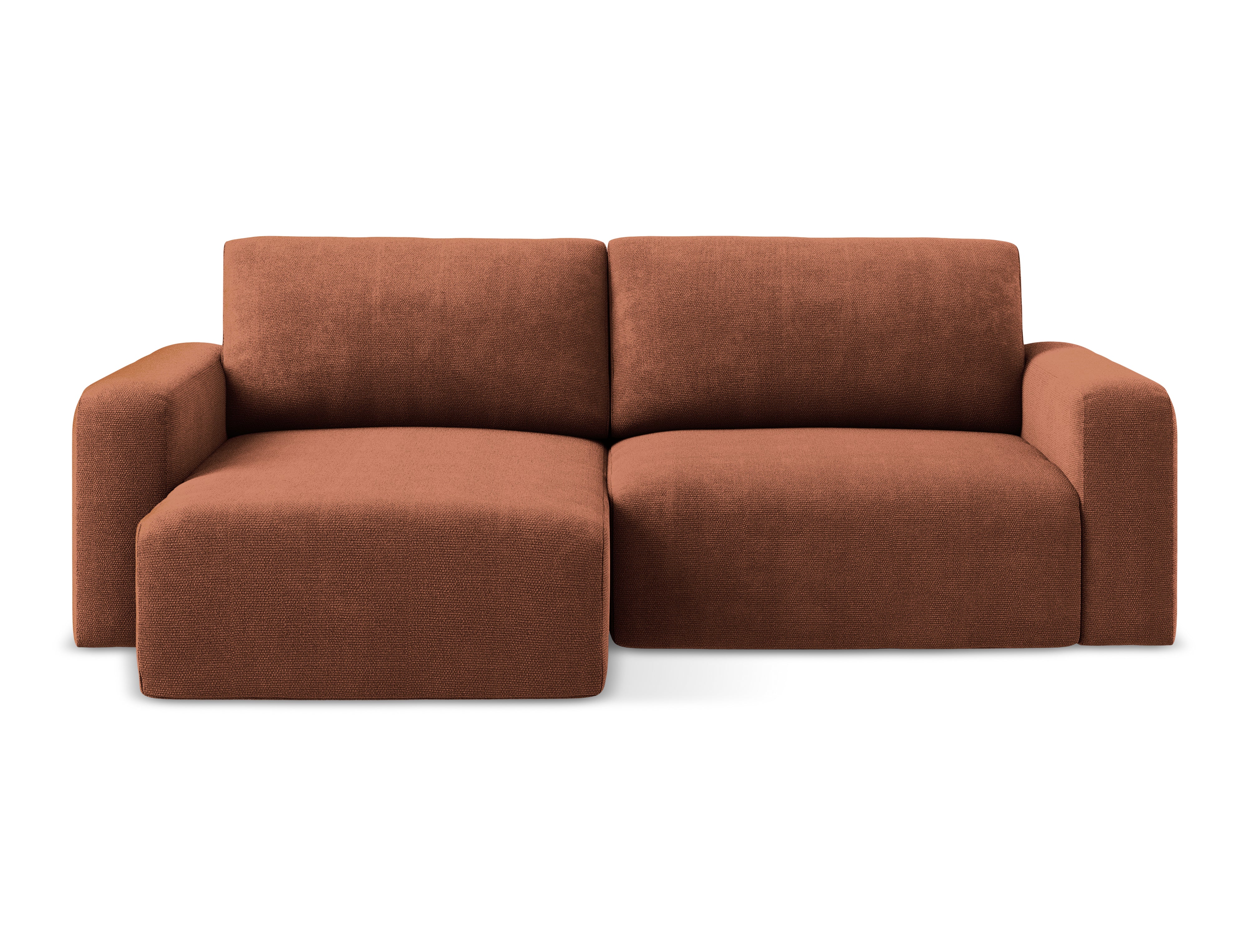 Left-sided corner sofa bed KONA terracotta chenille