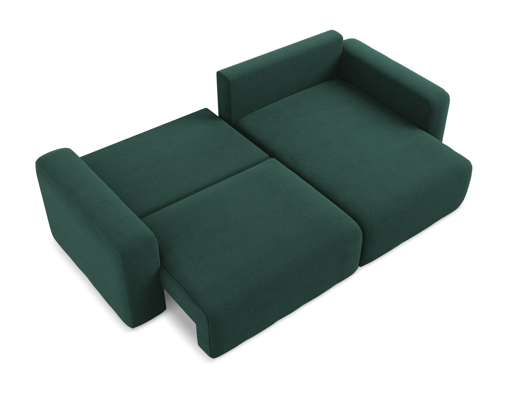 Right-sided corner sofa bed KONA in bottle green