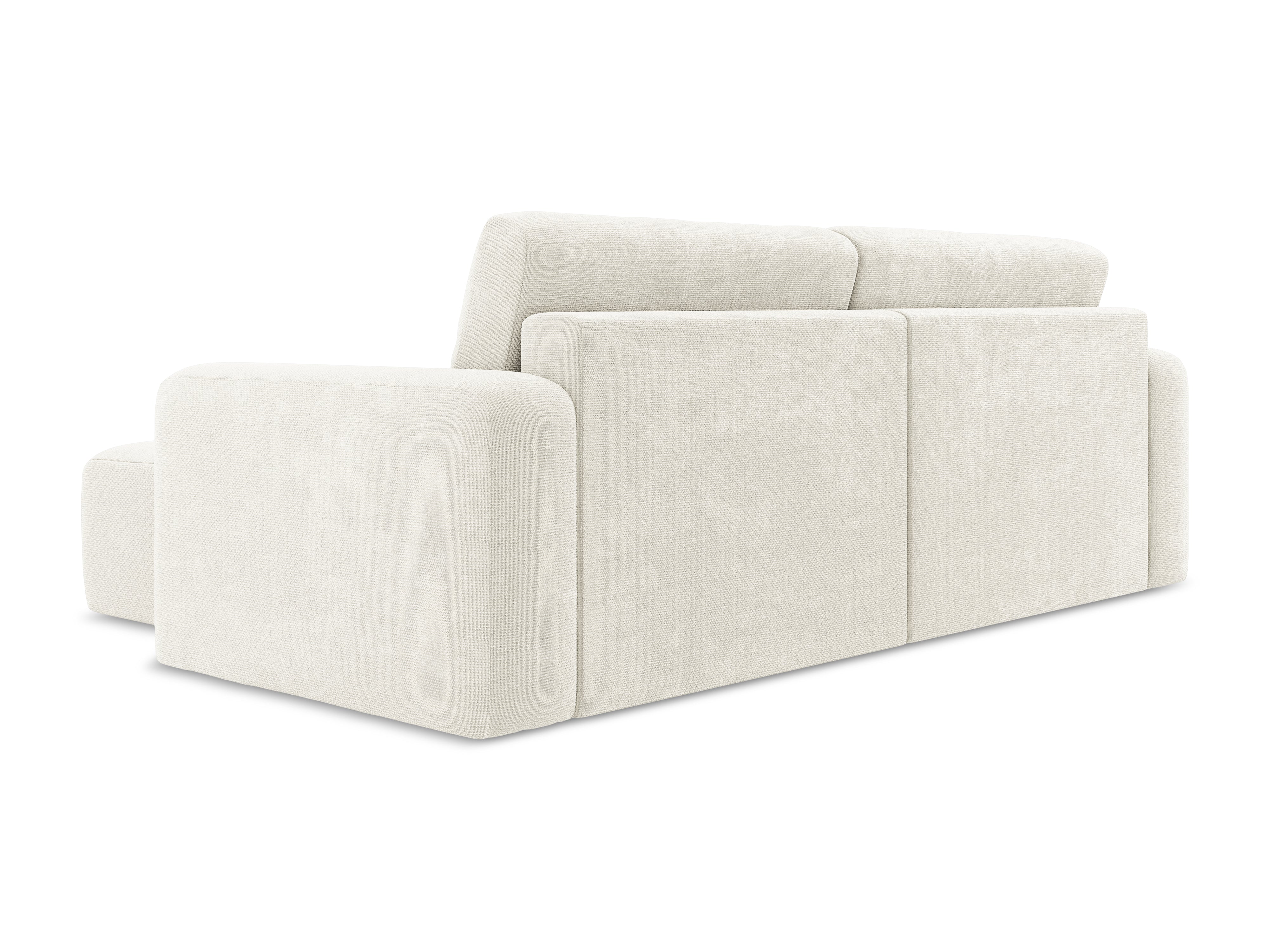 Right-facing corner sofa bed KONA white chenille