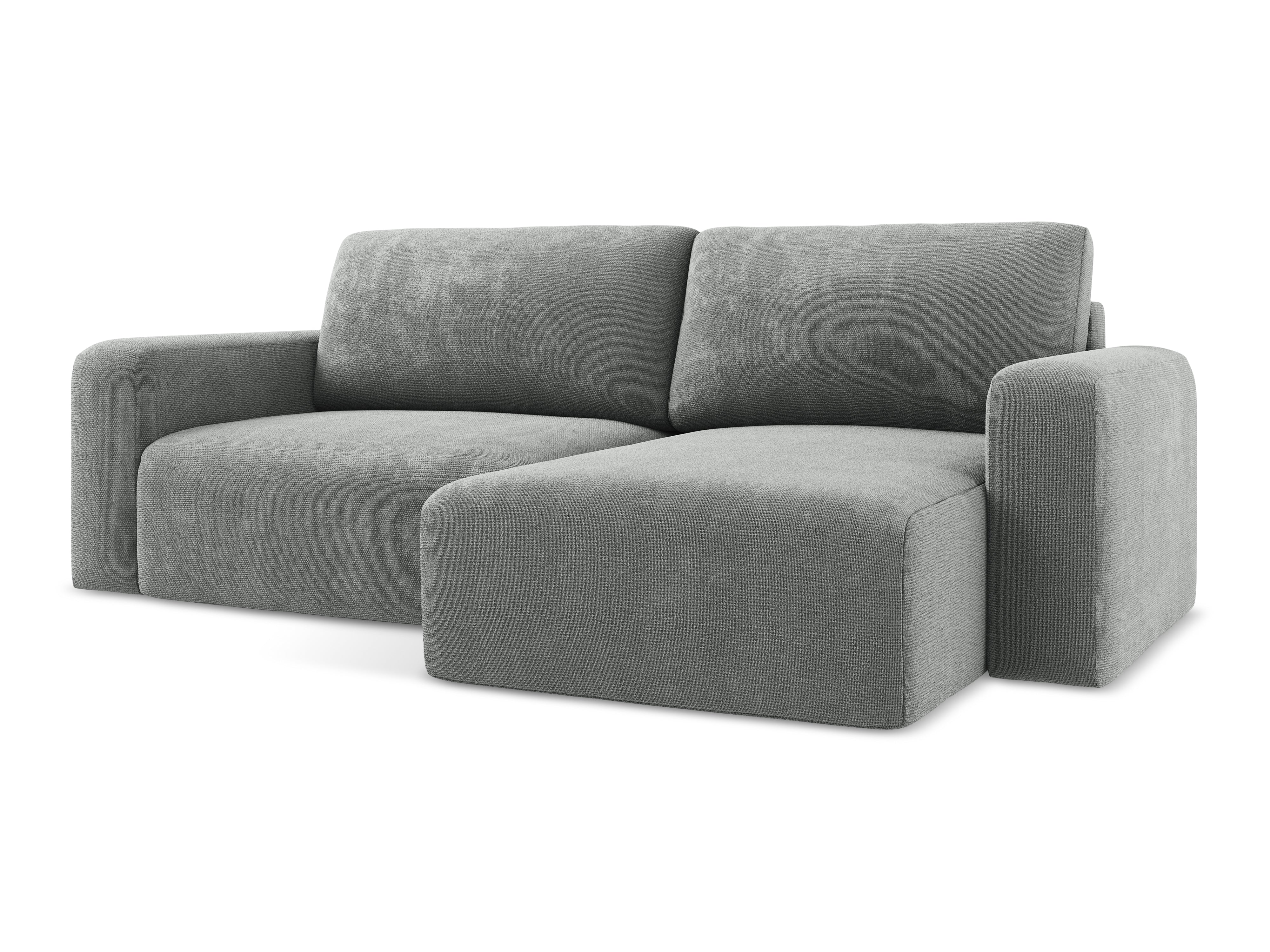 Right-facing corner sofa bed KONA gray chenille