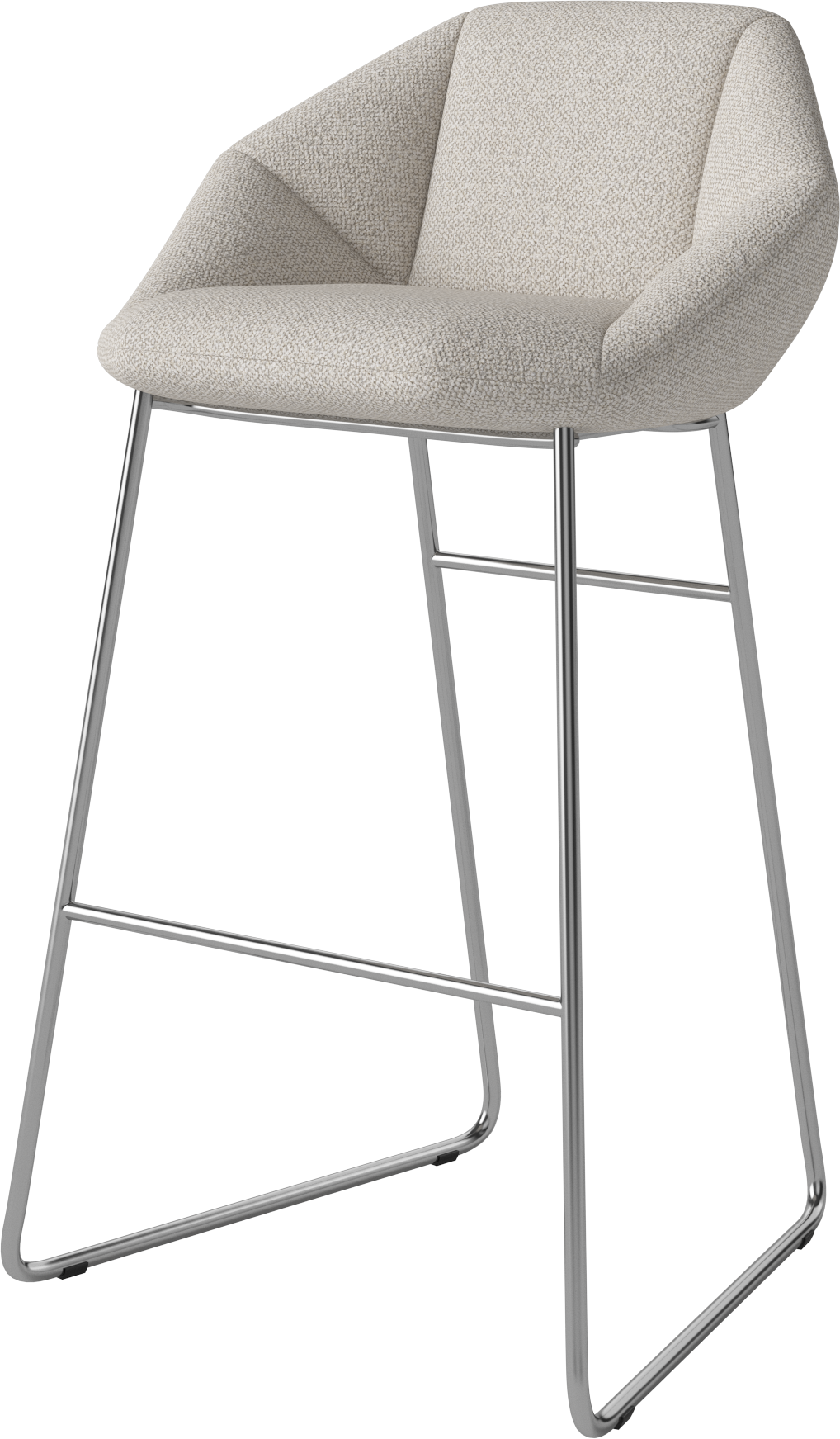 Barová stolička KIMONO s chrómovanou oceľovou základňou