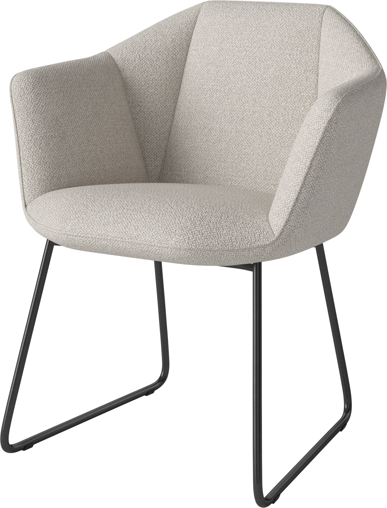 Stolička KIMONO s čierne lakovanou oceľovou základňou