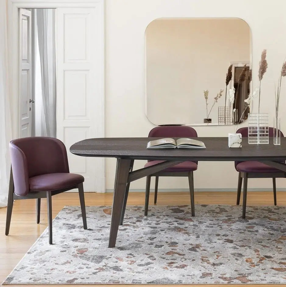 ABREY Armchair Upholstered with Walnut Base