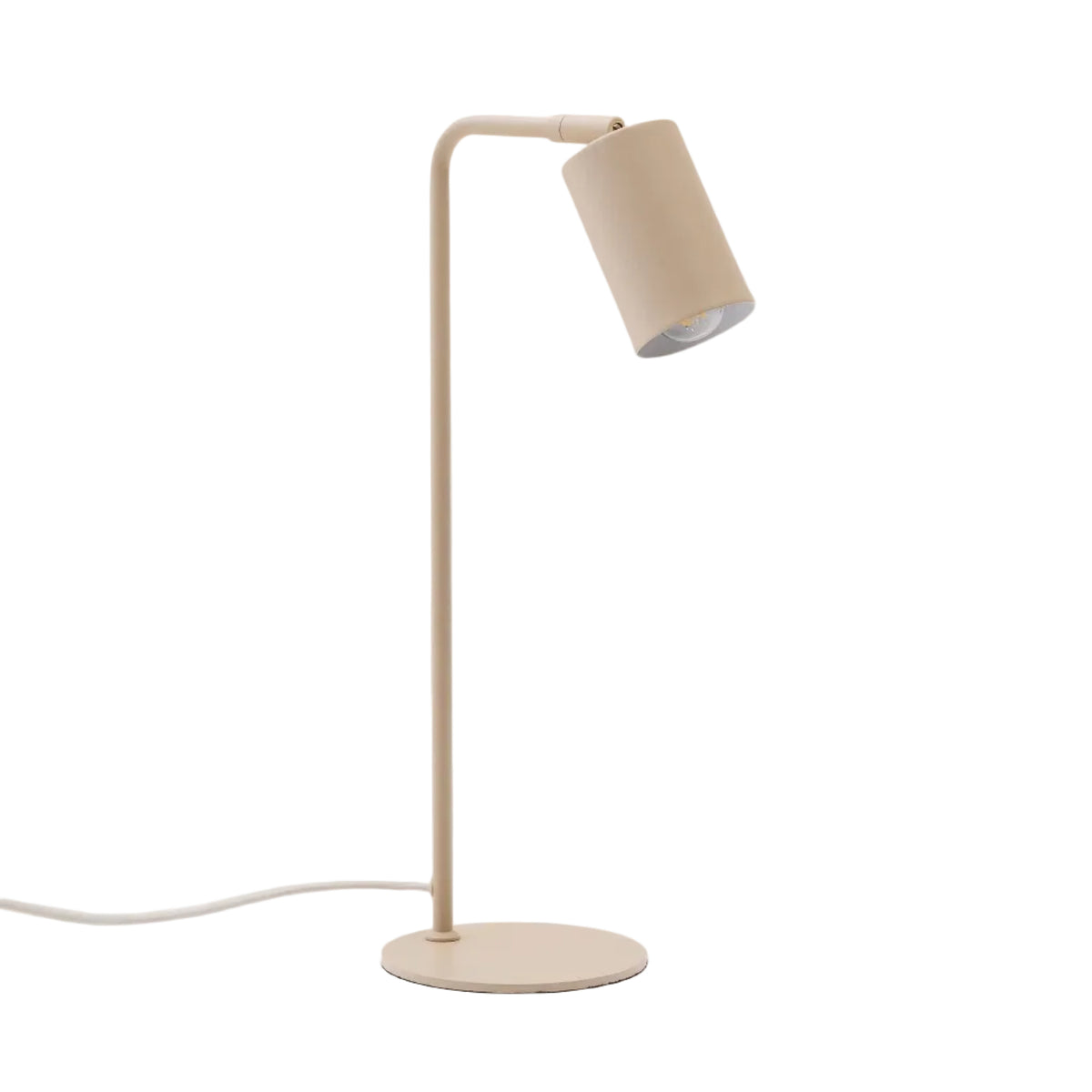 Lampa biurkowa MANIE beżowy teksturowany metal – Kave Home