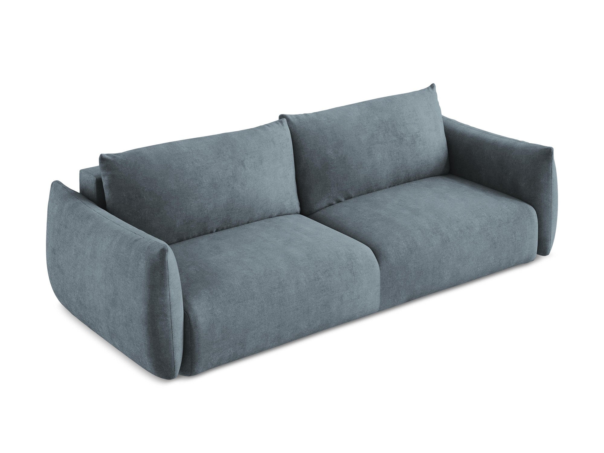 3-Seater Sofa with Sleeping Function LEILA Denim Blue Chenille