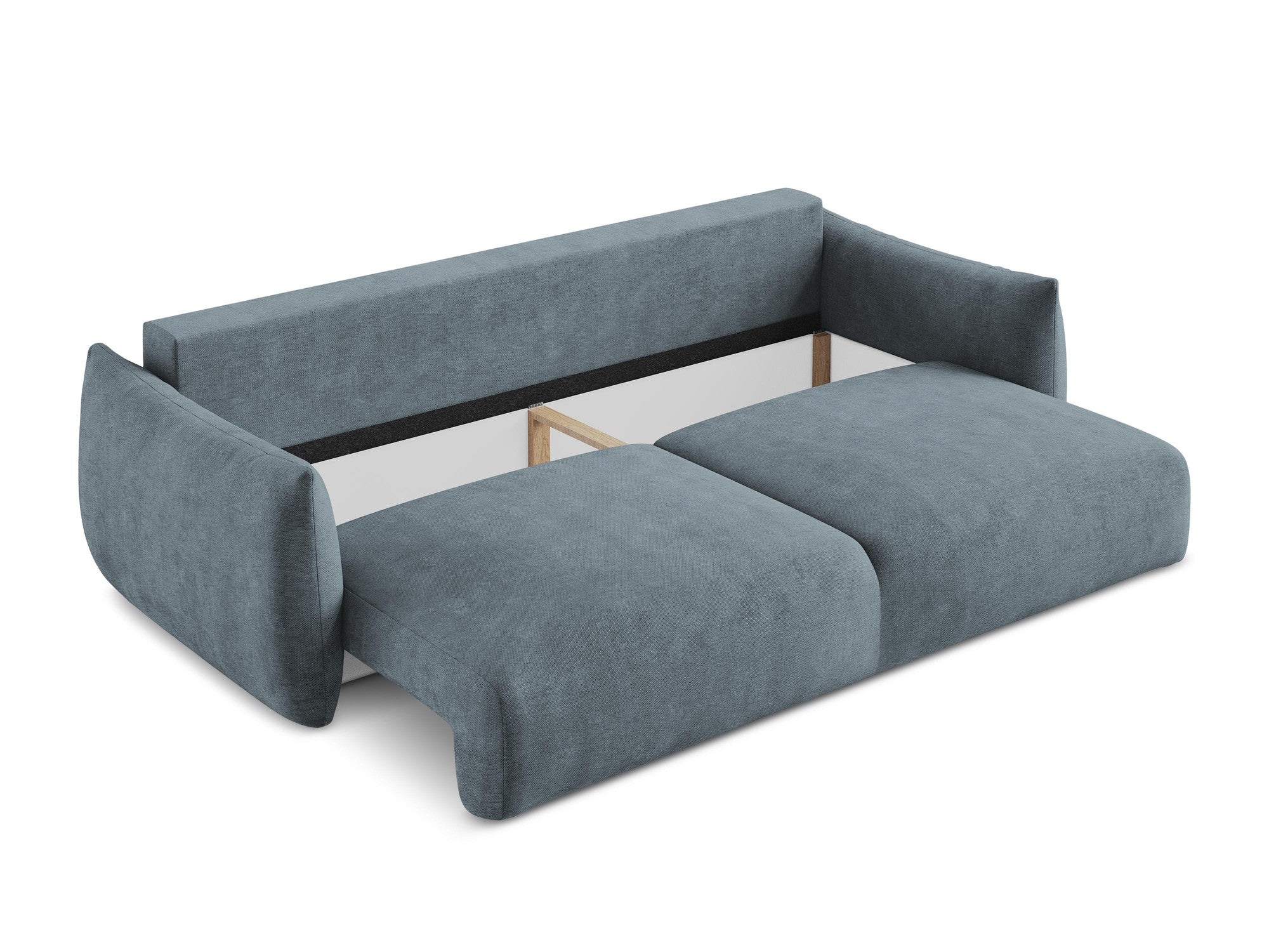 3-Seater Sofa with Sleeping Function LEILA Denim Blue Chenille