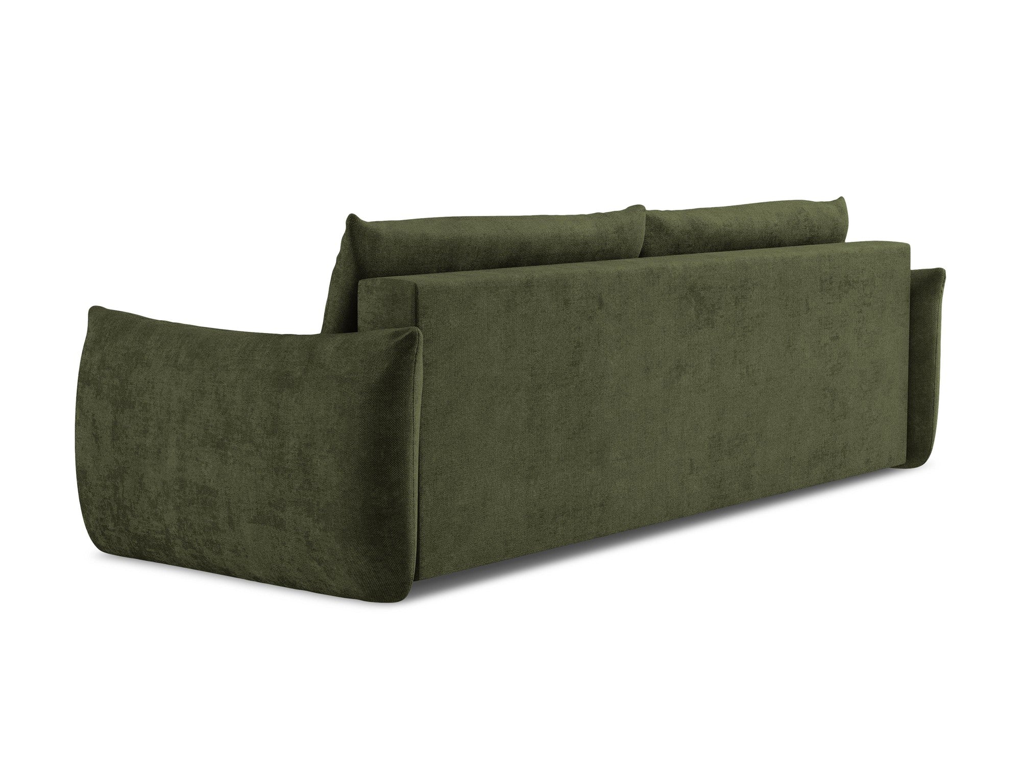 3-Seater Sofa with Sleeping Function LEILA Olive Chenille