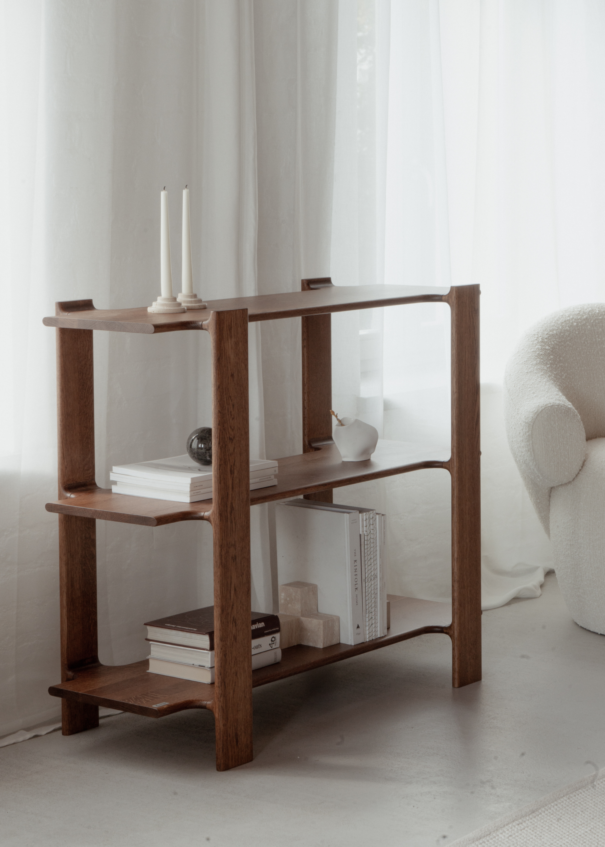 Regał LIGO różowe drewno dębowe