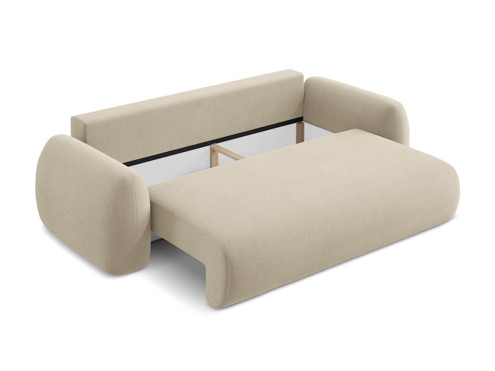 3-Seater Sofa with Sleeping Function LOHI Dark Beige Boucle
