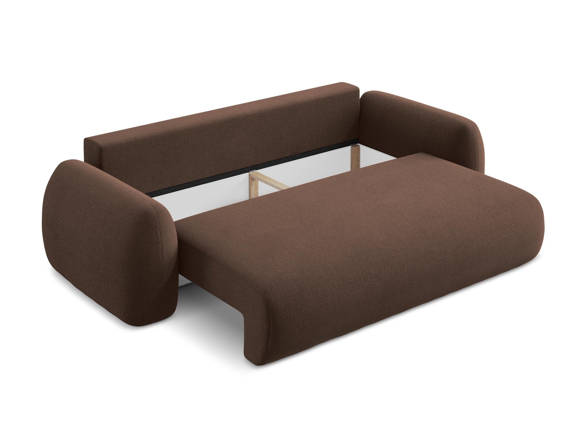 3-Seater Sofa with Sleeping Function LOHI Brown Boucle