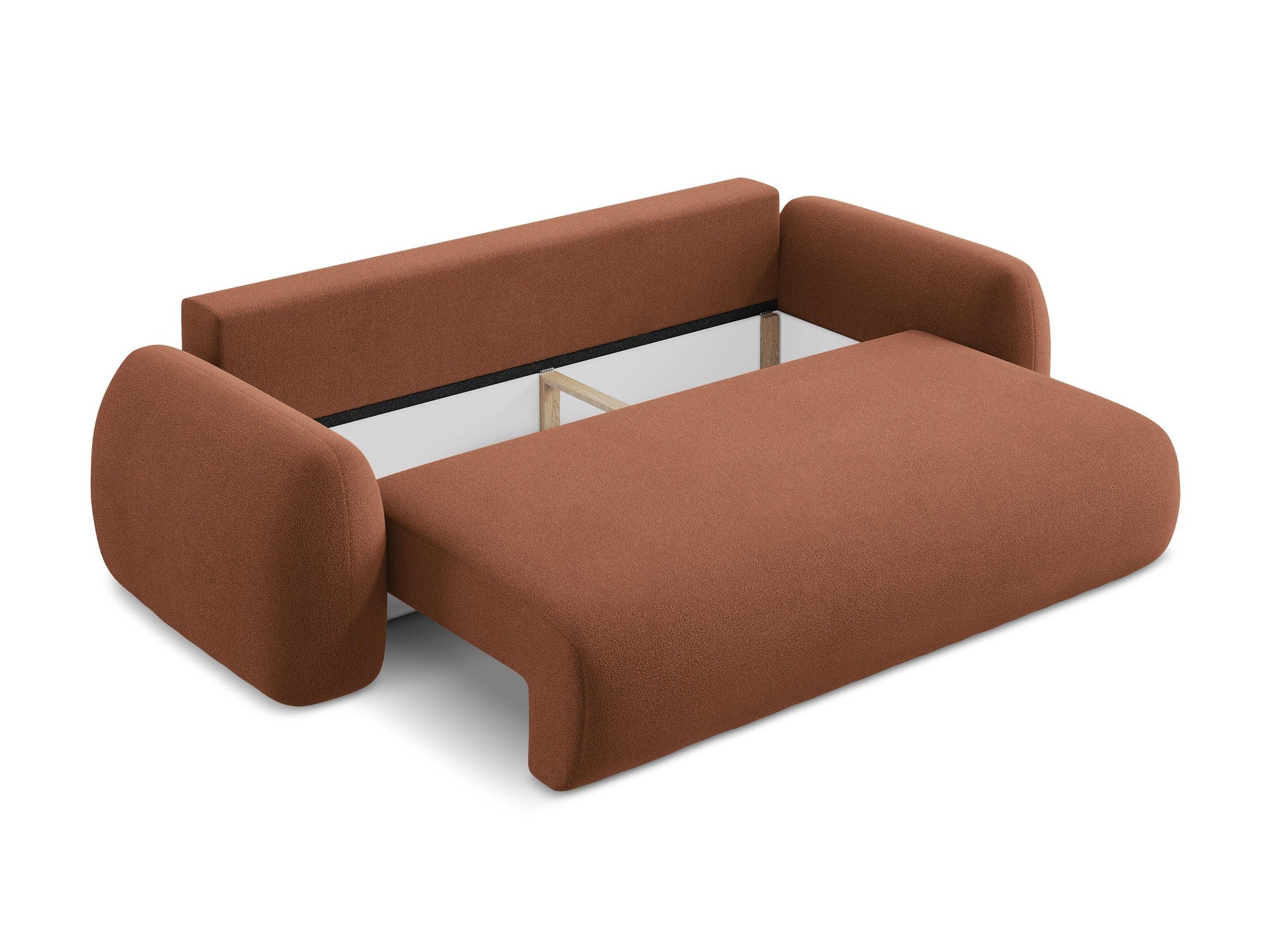 3-Seater Sofa with Sleeping Function LOHI Terracotta Boucle