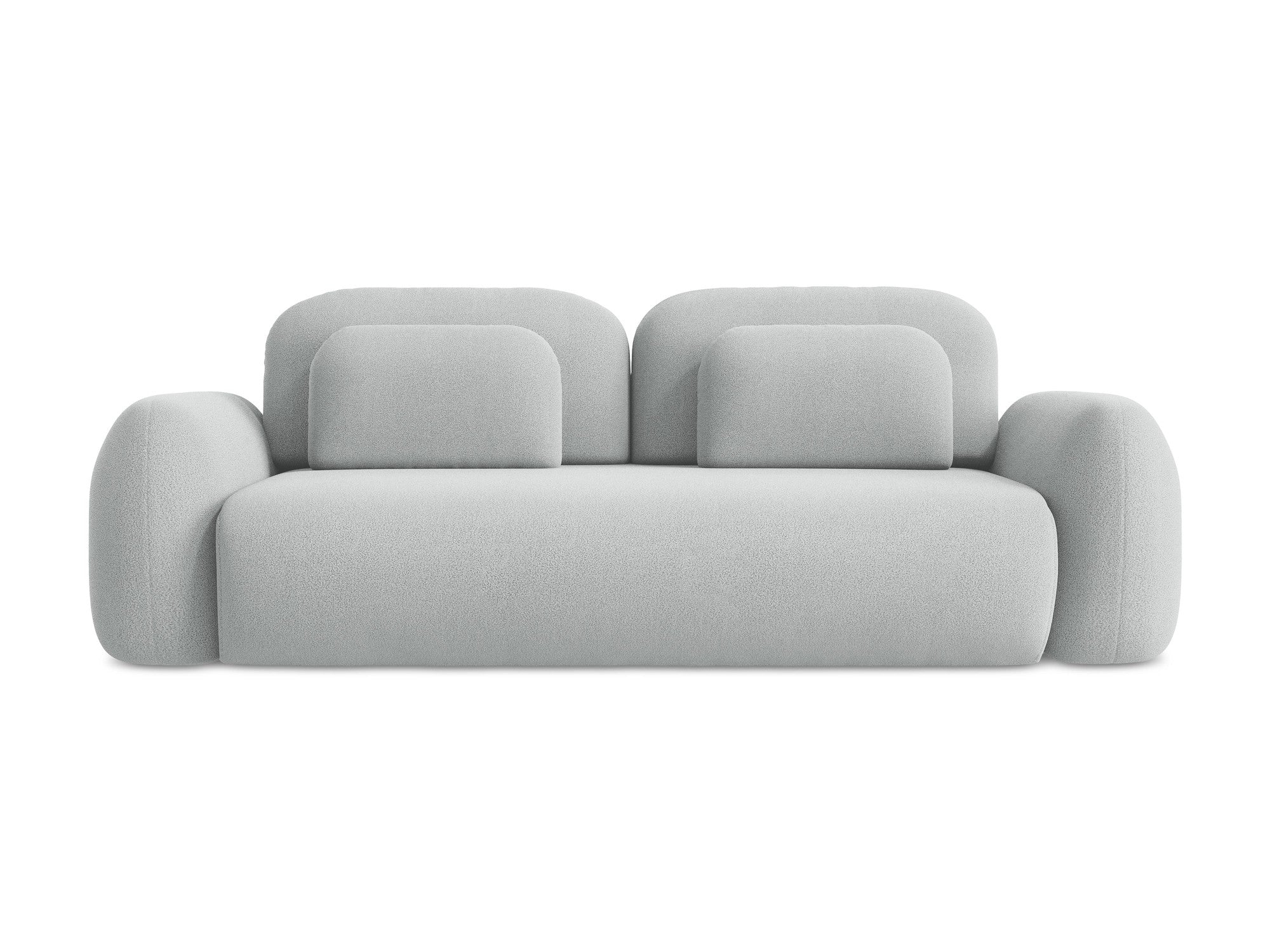 3-Seater Sofa with Sleeping Function LOHI Light Gray Boucle
