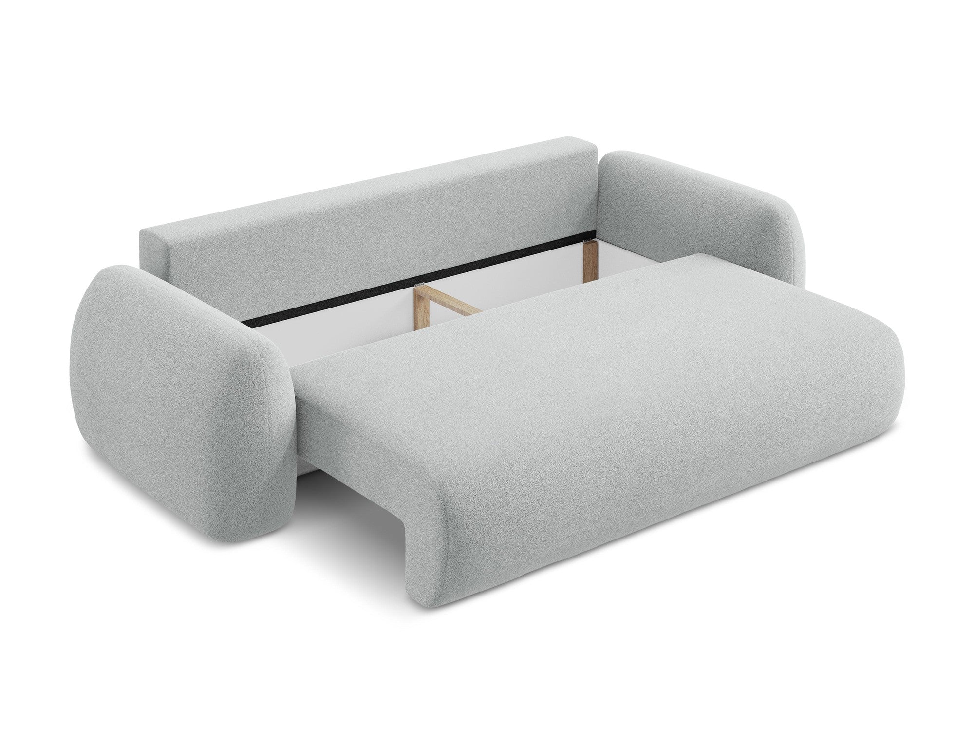 3-Seater Sofa with Sleeping Function LOHI Light Gray Boucle