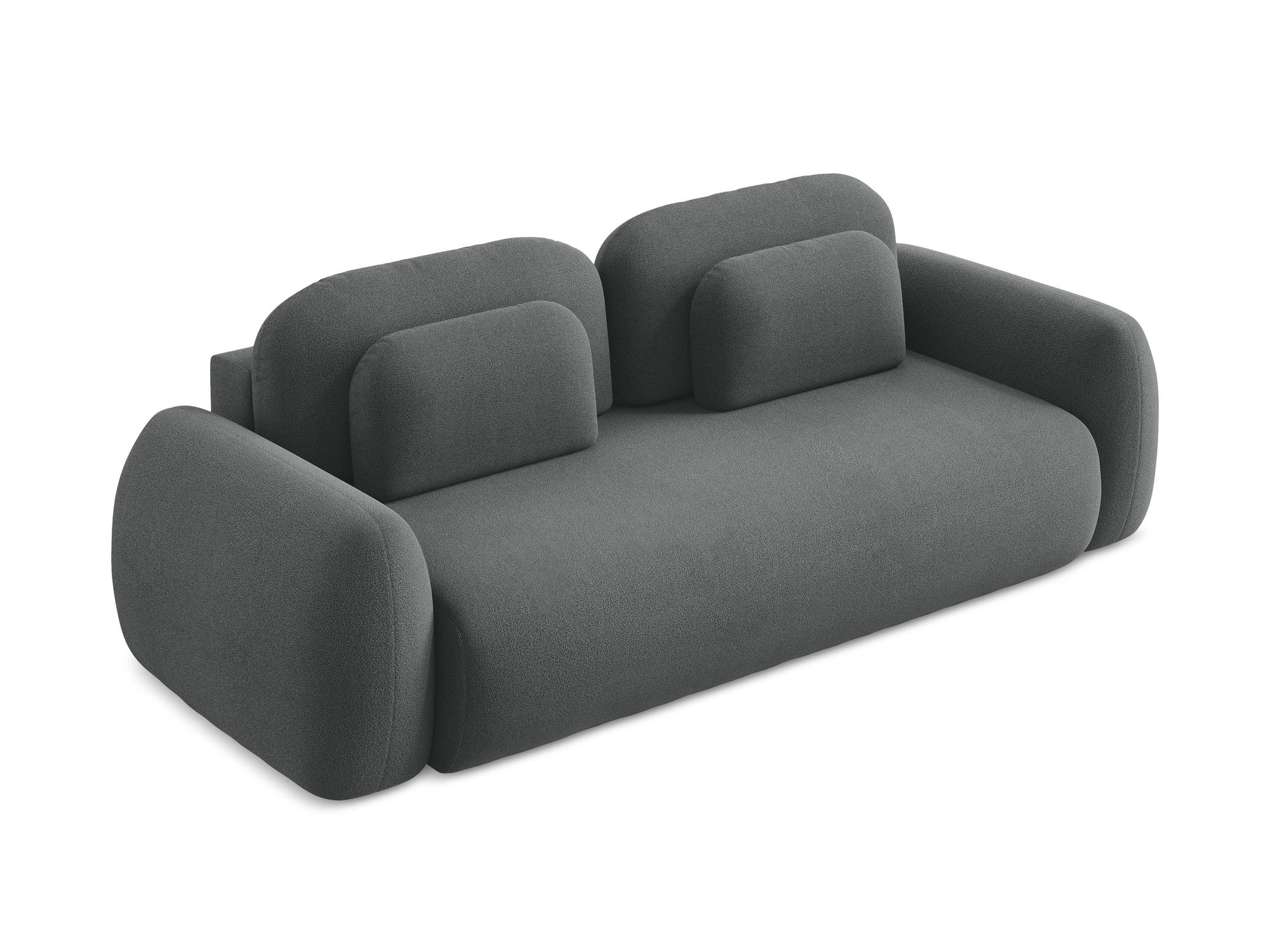 3-Seater Sofa with Sleeping Function LOHI Dark Gray Boucle