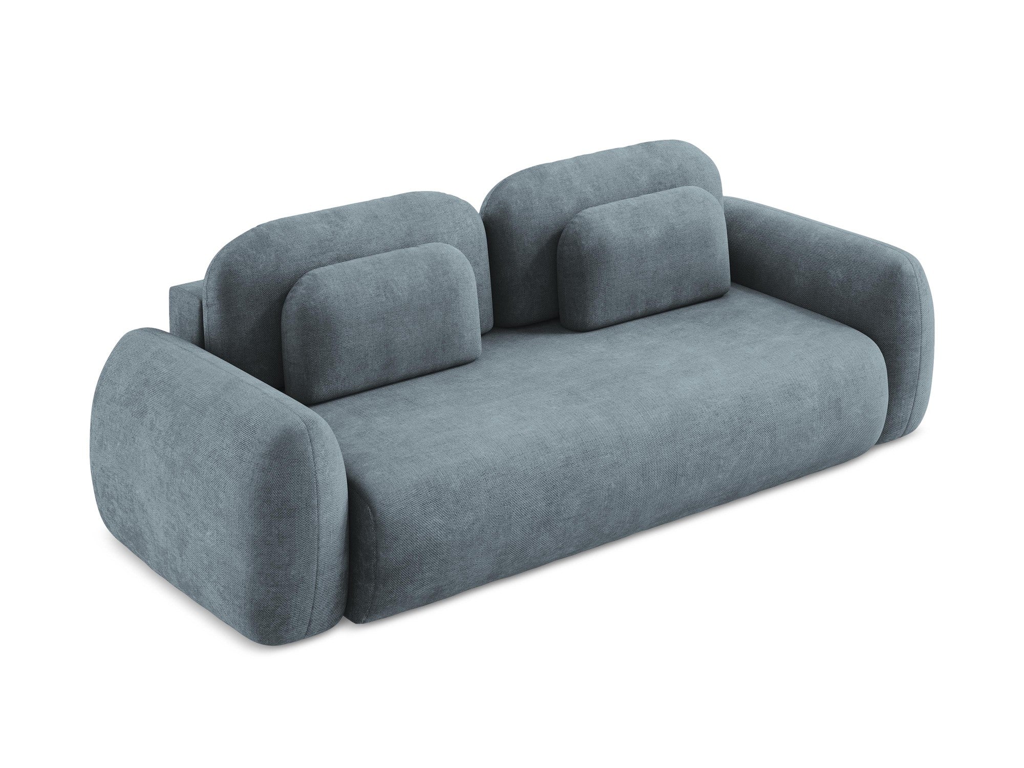 3-Seater Sofa with Sleeping Function LOHI Denim Blue Chenille